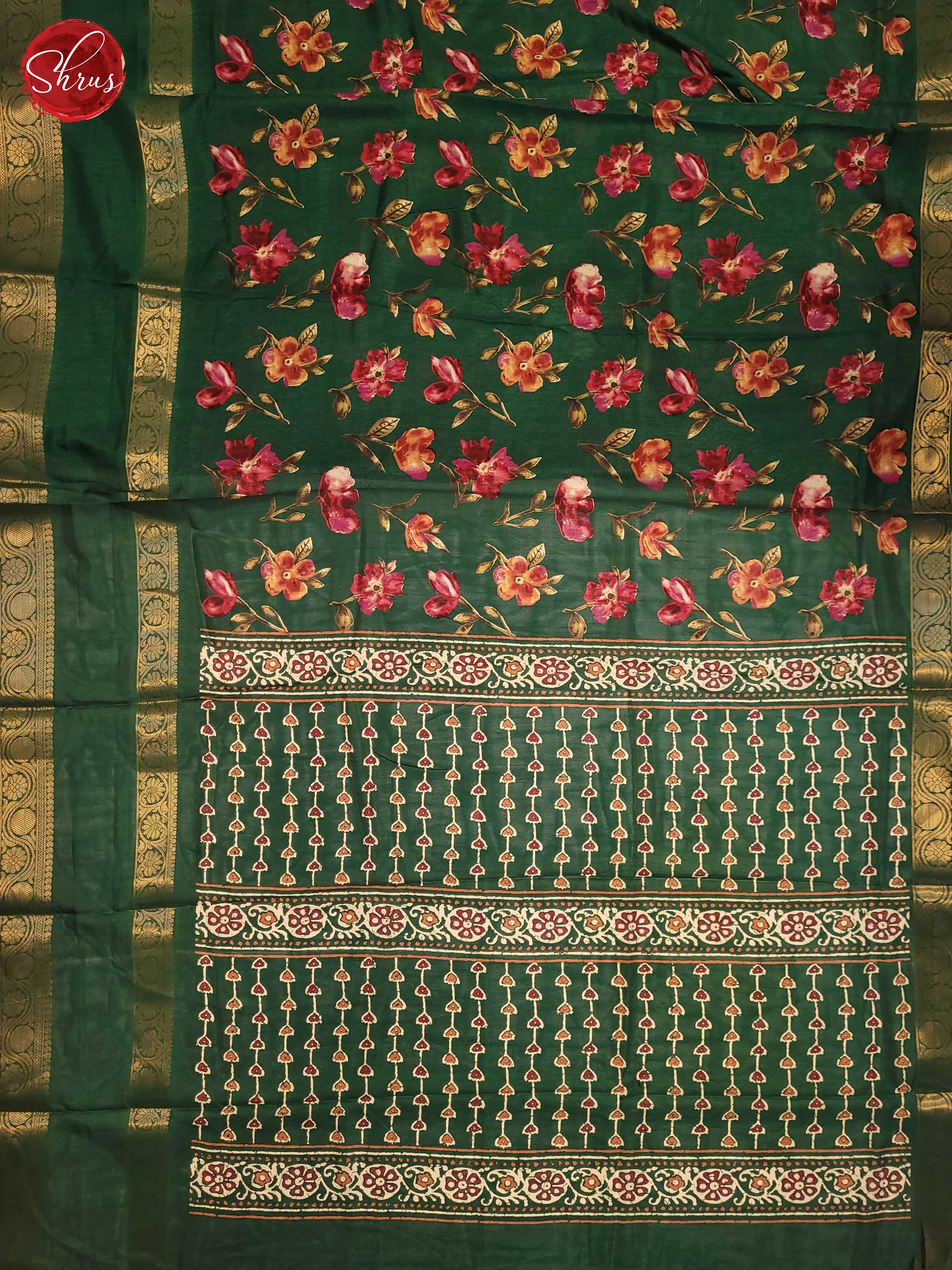 Green(Single Tone) - Semi Crepe Saree - Shop on ShrusEternity.com