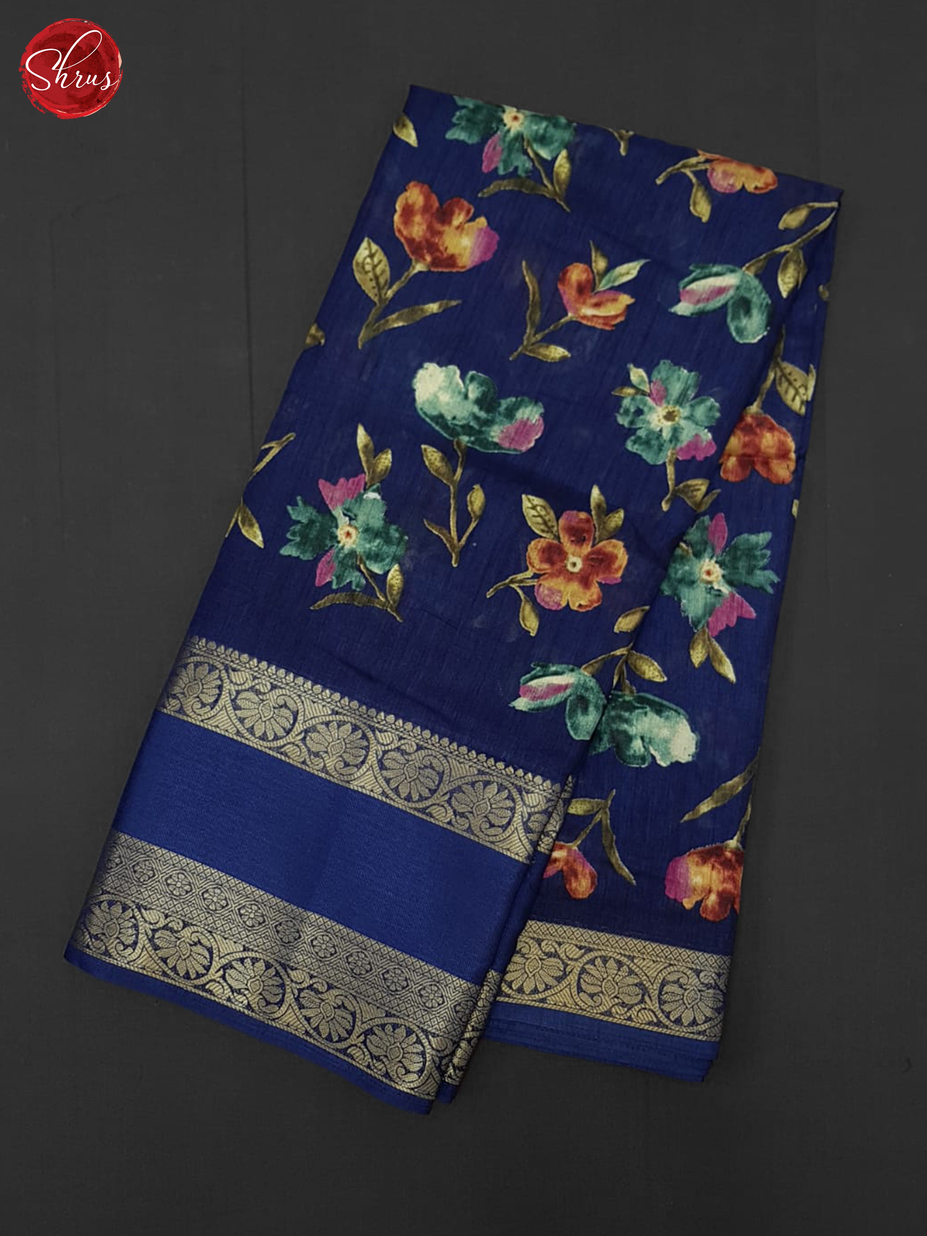 blue(SingleTone) -Semi Crepe Saree - Shop on ShrusEternity.com