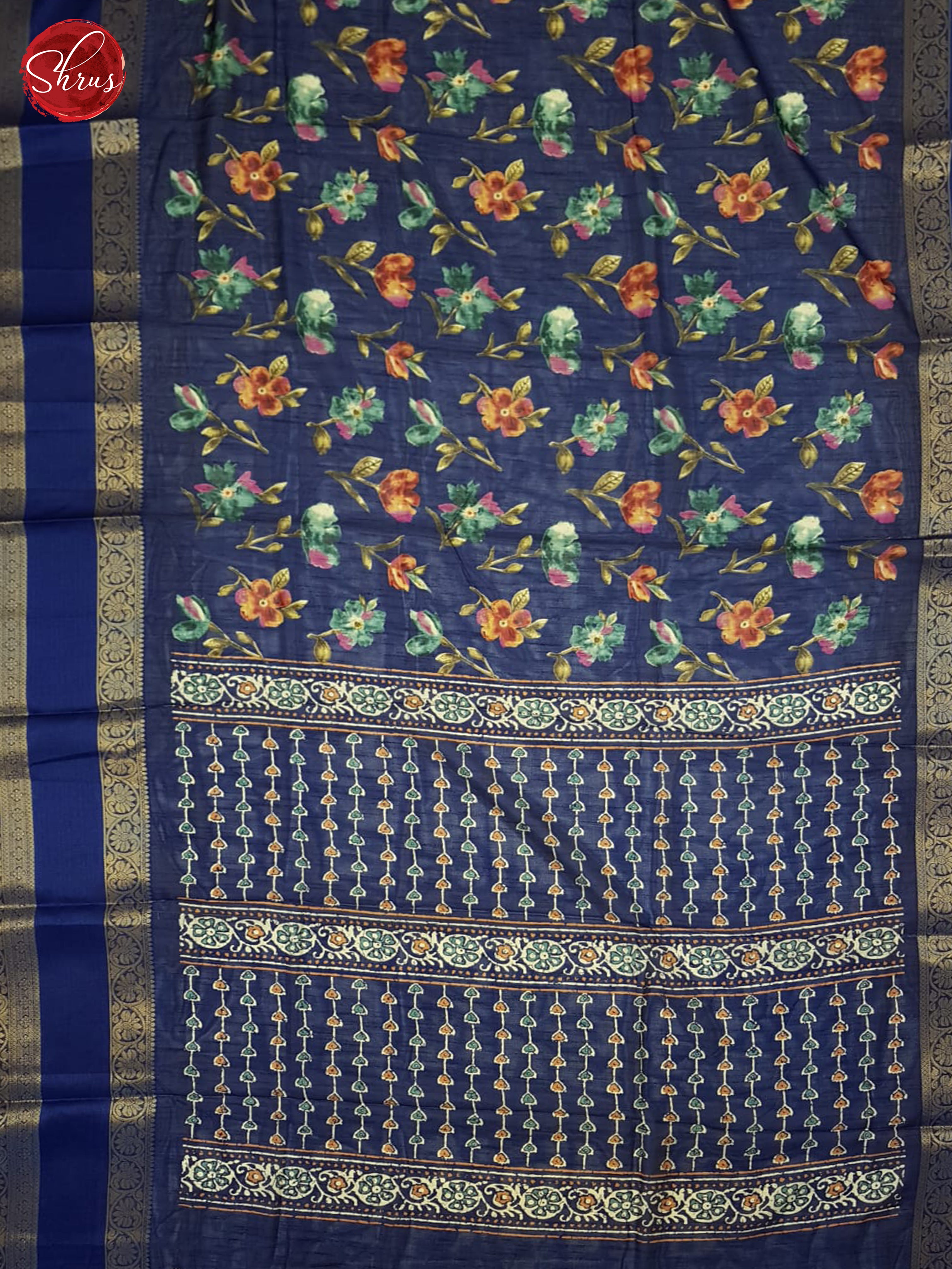 blue(SingleTone) -Semi Crepe Saree - Shop on ShrusEternity.com