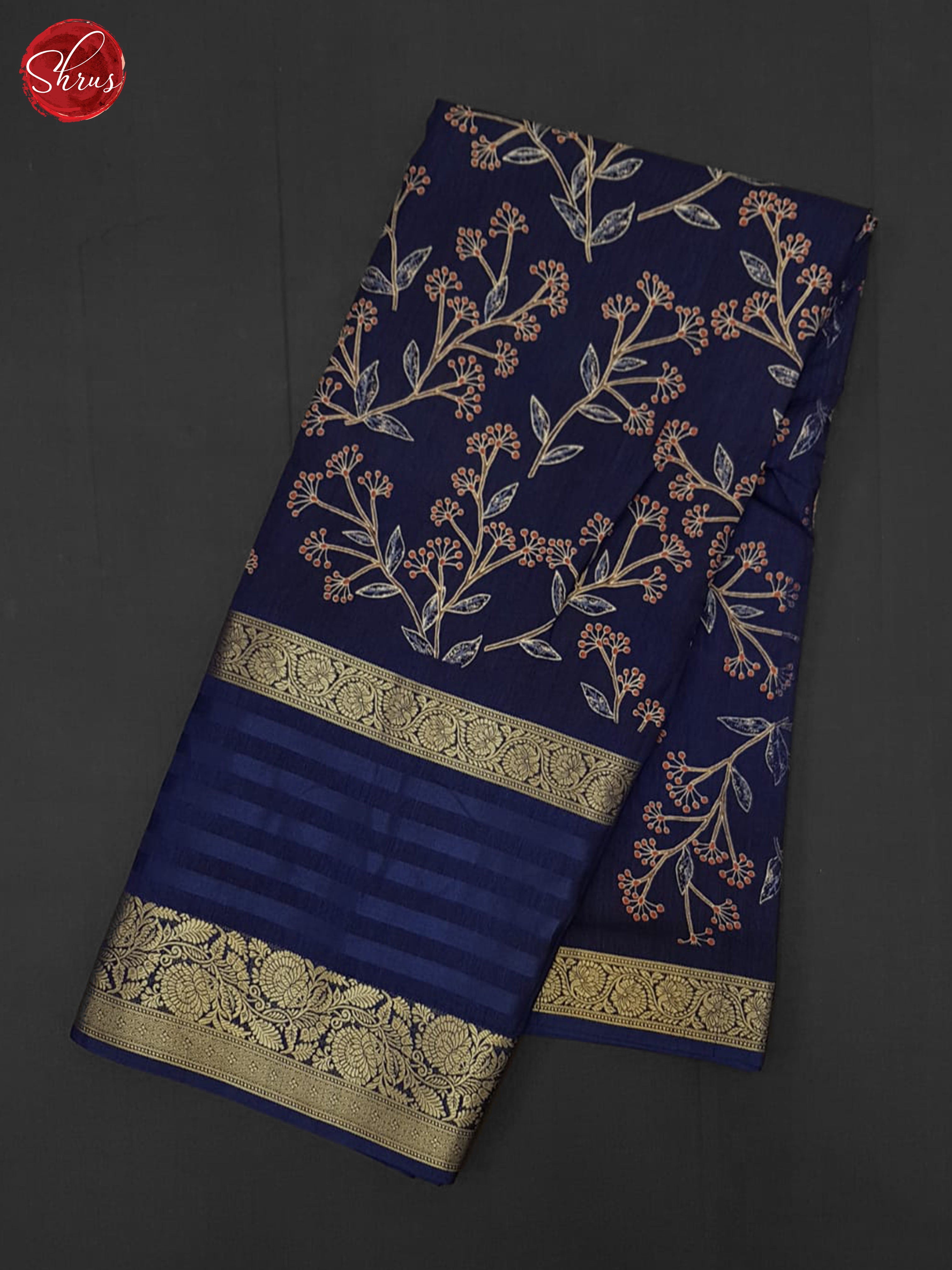 blue(Single Tone)- Semi Crepe Saree - Shop on ShrusEternity.com