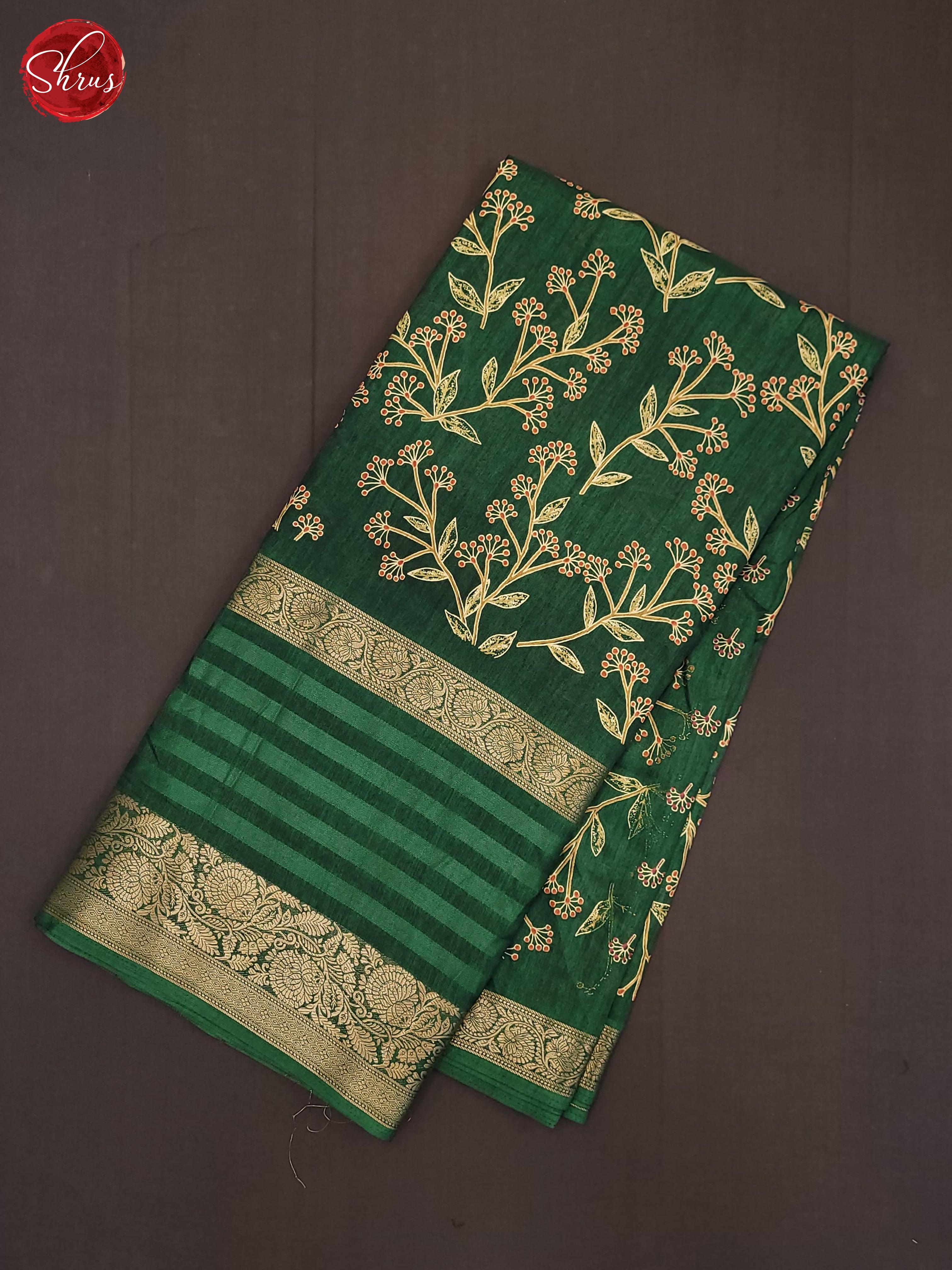 Green(Single tone)- Semi Crepe saree - Shop on ShrusEternity.com