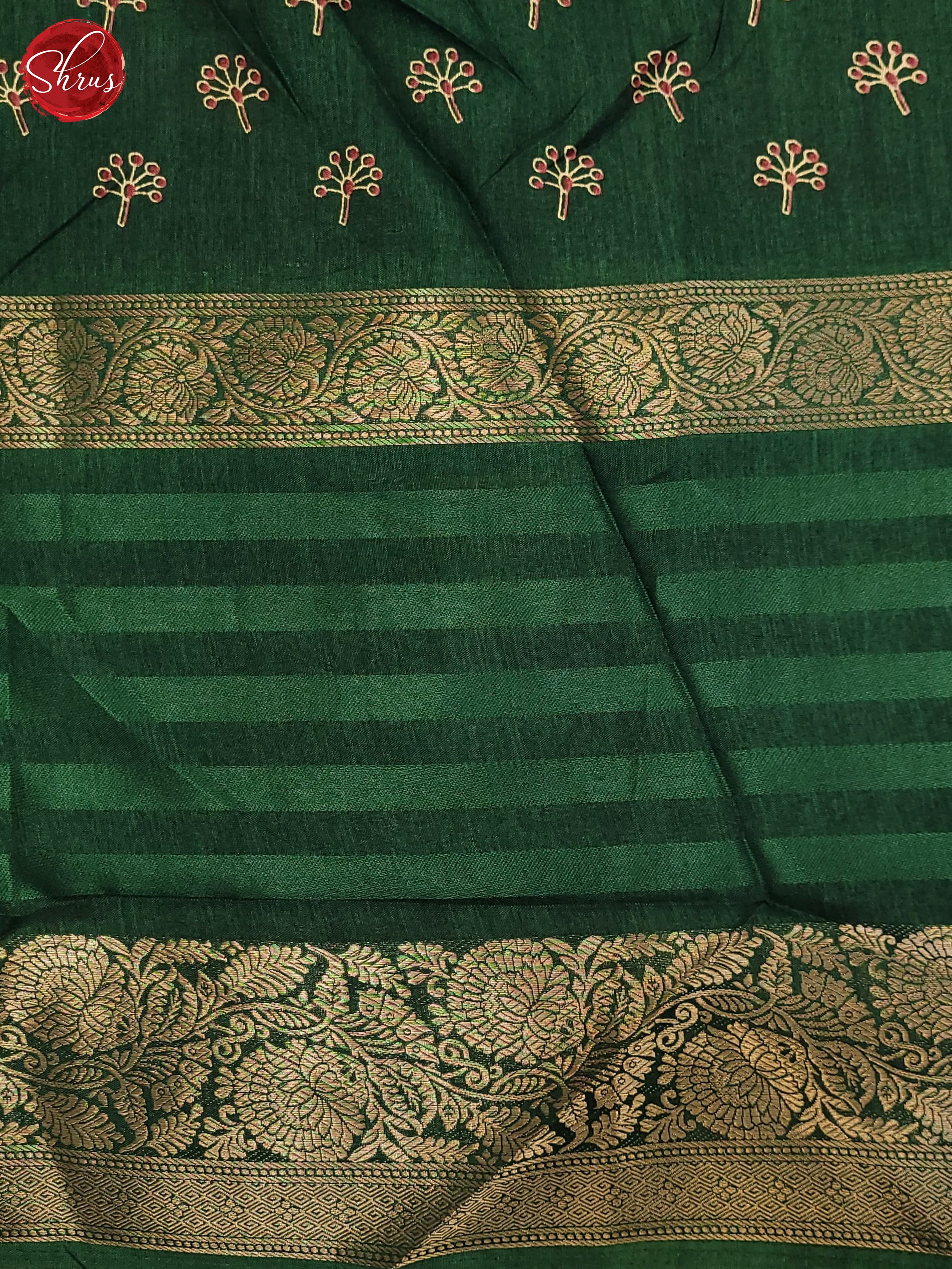 Green(Single tone)- Semi Crepe saree - Shop on ShrusEternity.com