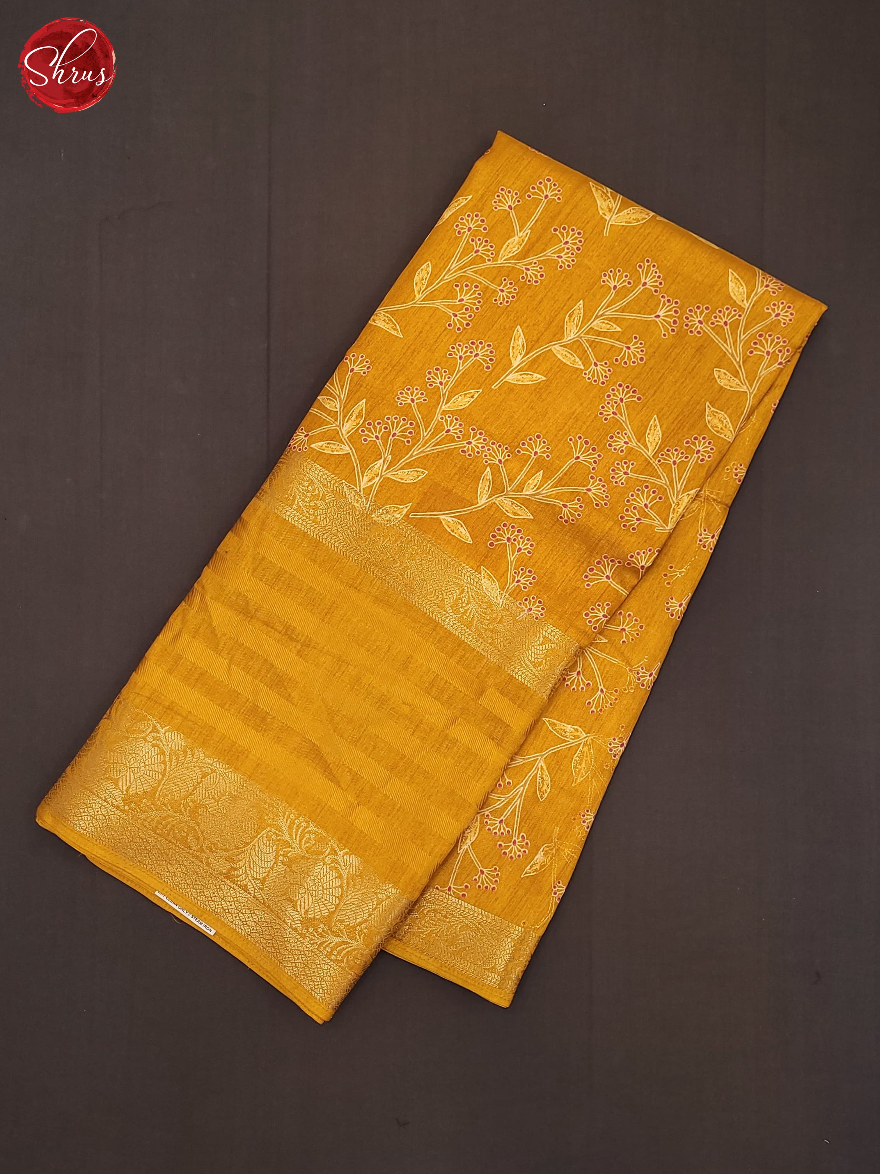 Mustard(Single Tone)- Semi Crepe saree - Shop on ShrusEternity.com