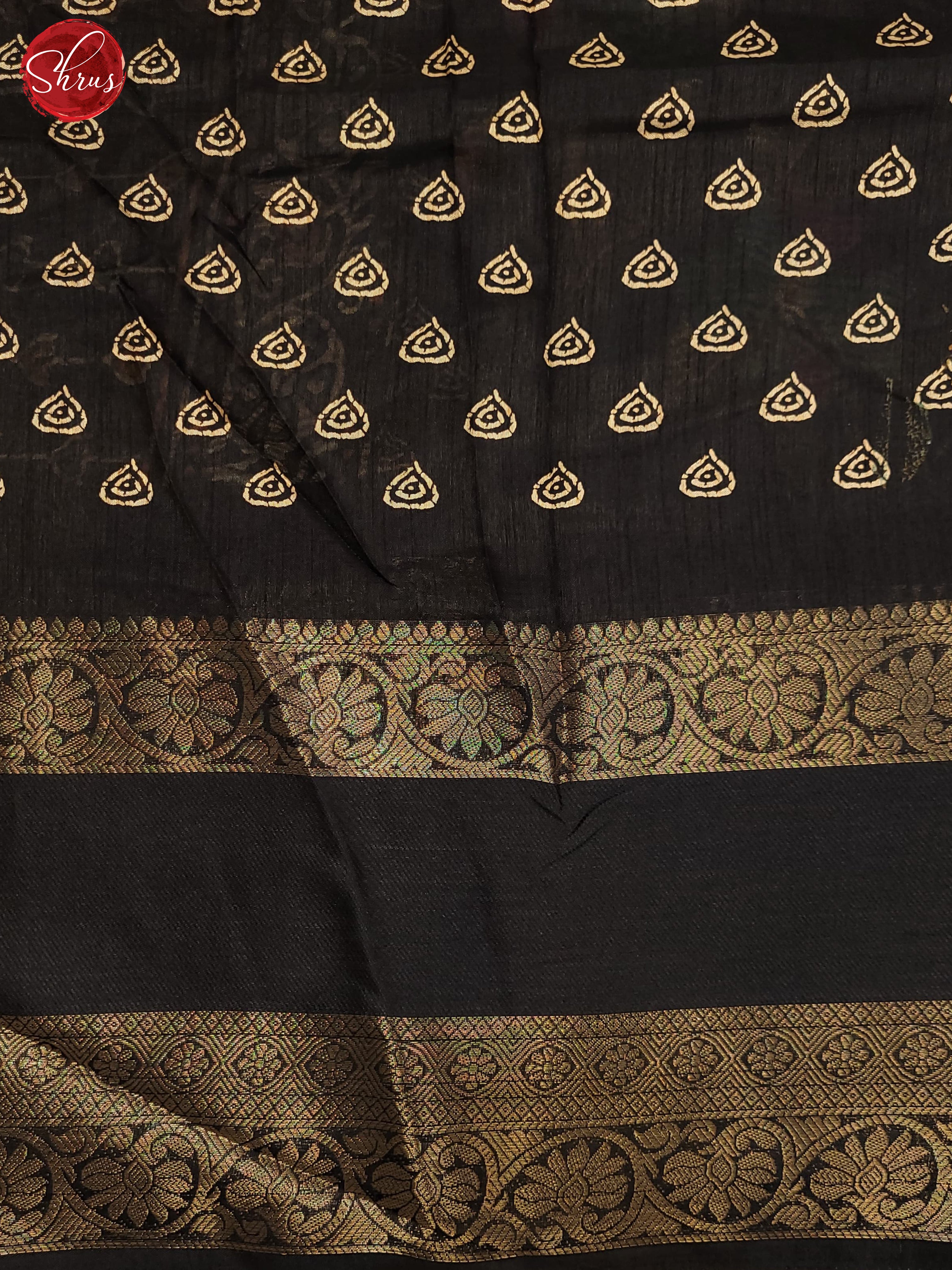 Black(Single Tone) - Semi Crepe  Saree - Shop on ShrusEternity.com