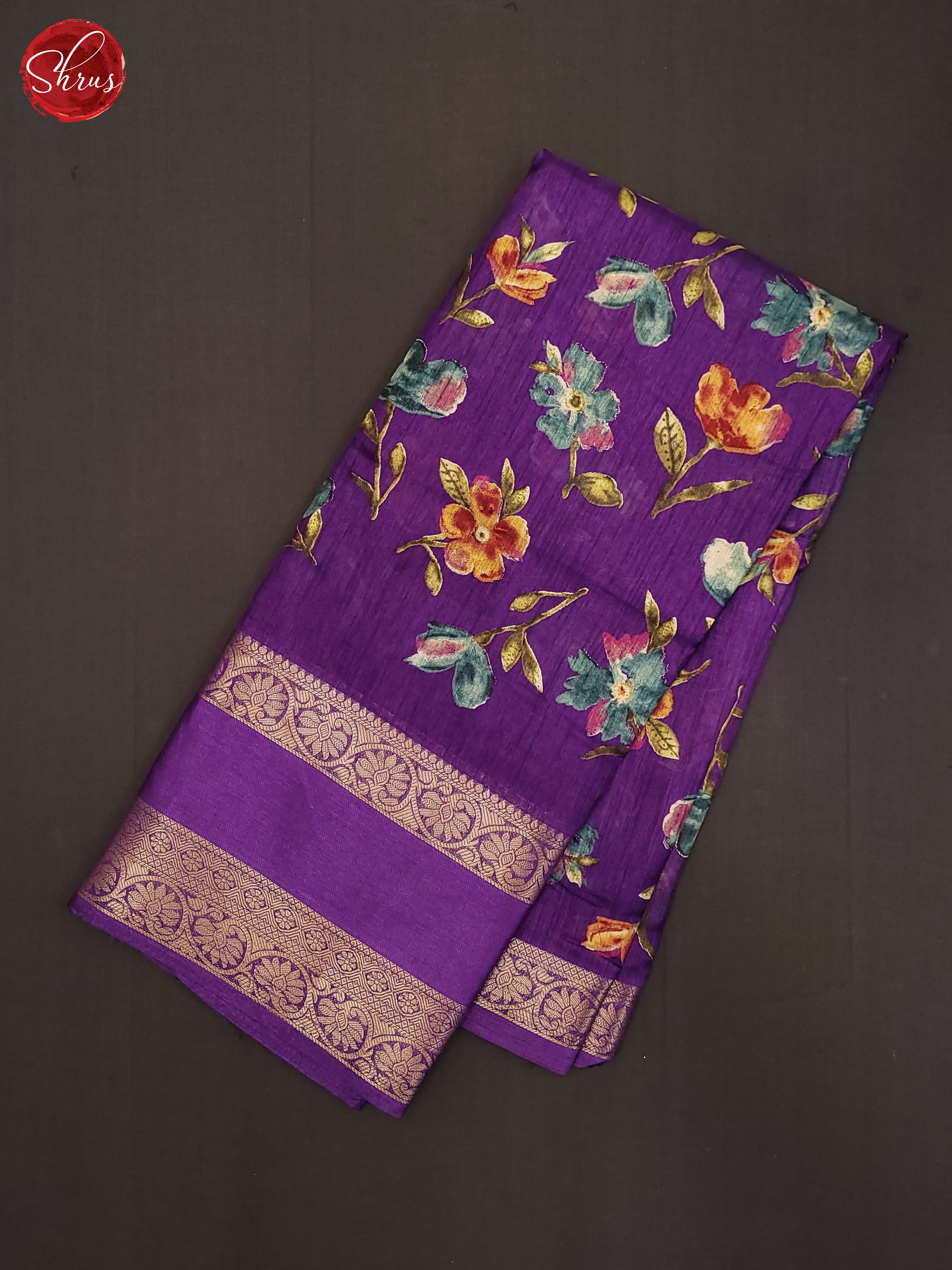 Purple(Single Tone) - Semi Crepe Saree - Shop on ShrusEternity.com