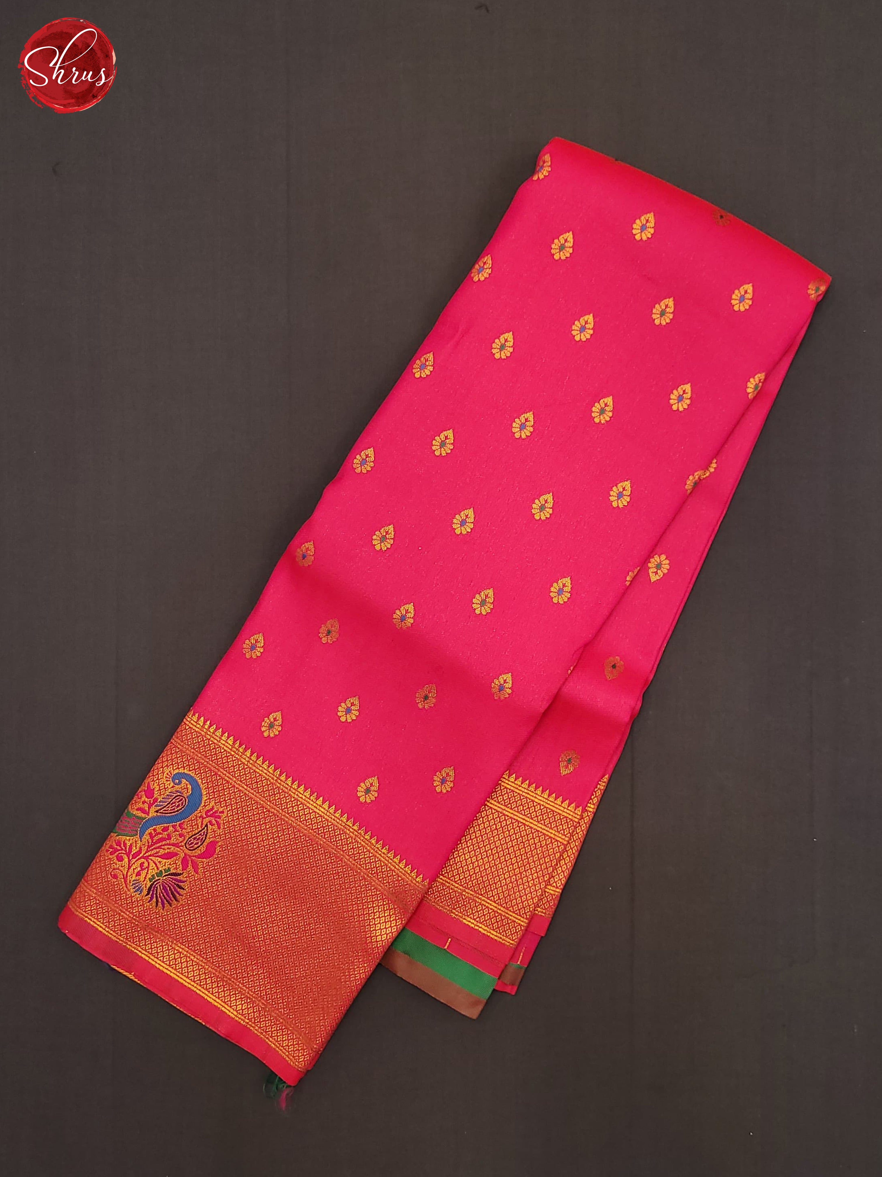 Pink & Green - Semi Paithani Saree - Shop on ShrusEternity.com