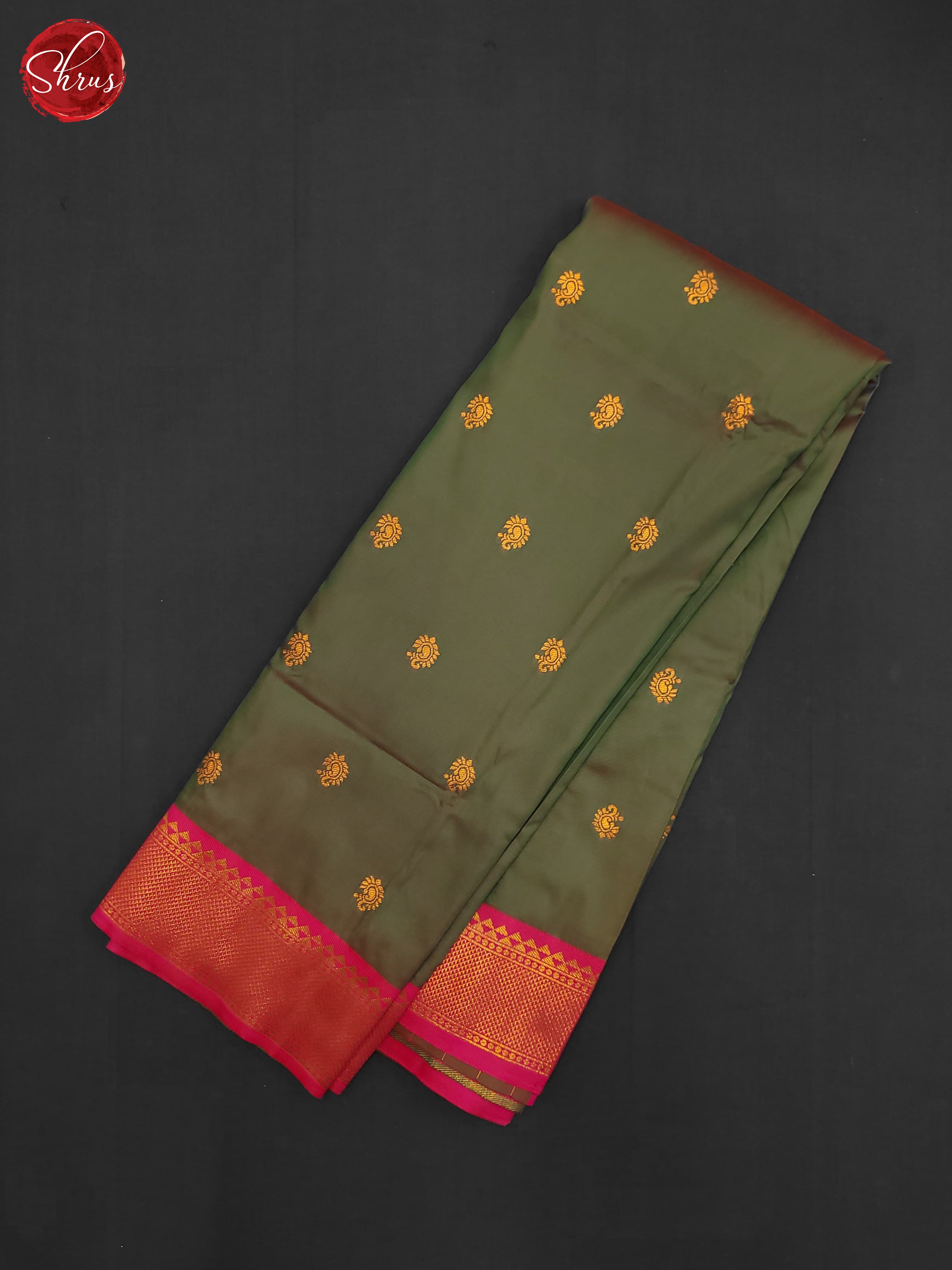 Double Shaded Green & Pink- Semi Kanchipuram Saree - Shop on ShrusEternity.com