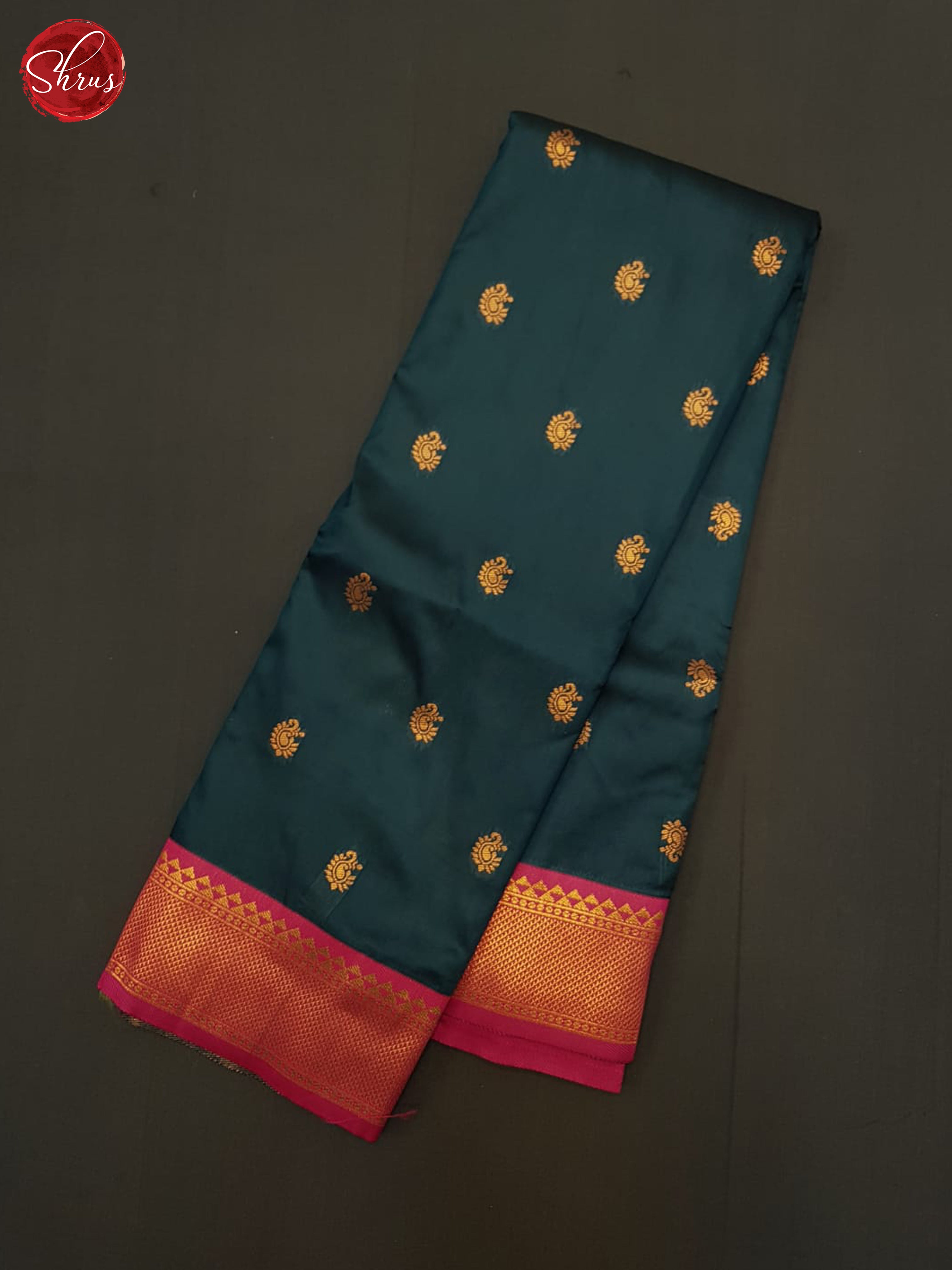 Blue and Pink - Semi Kanchipuram Saree - Shop on ShrusEternity.com