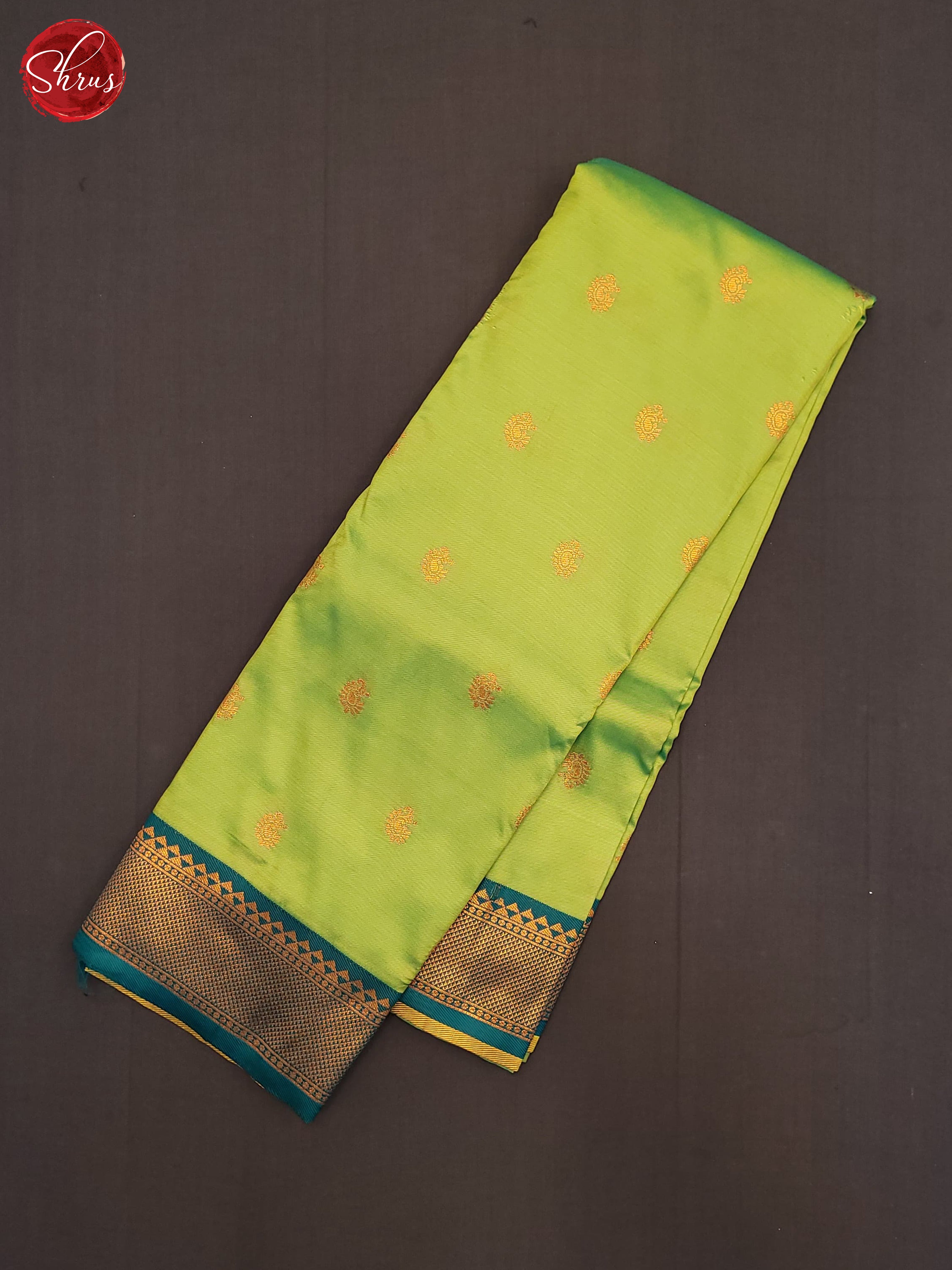 Green & Peacock Green- Semi Kanchipuram Saree - Shop on ShrusEternity.com