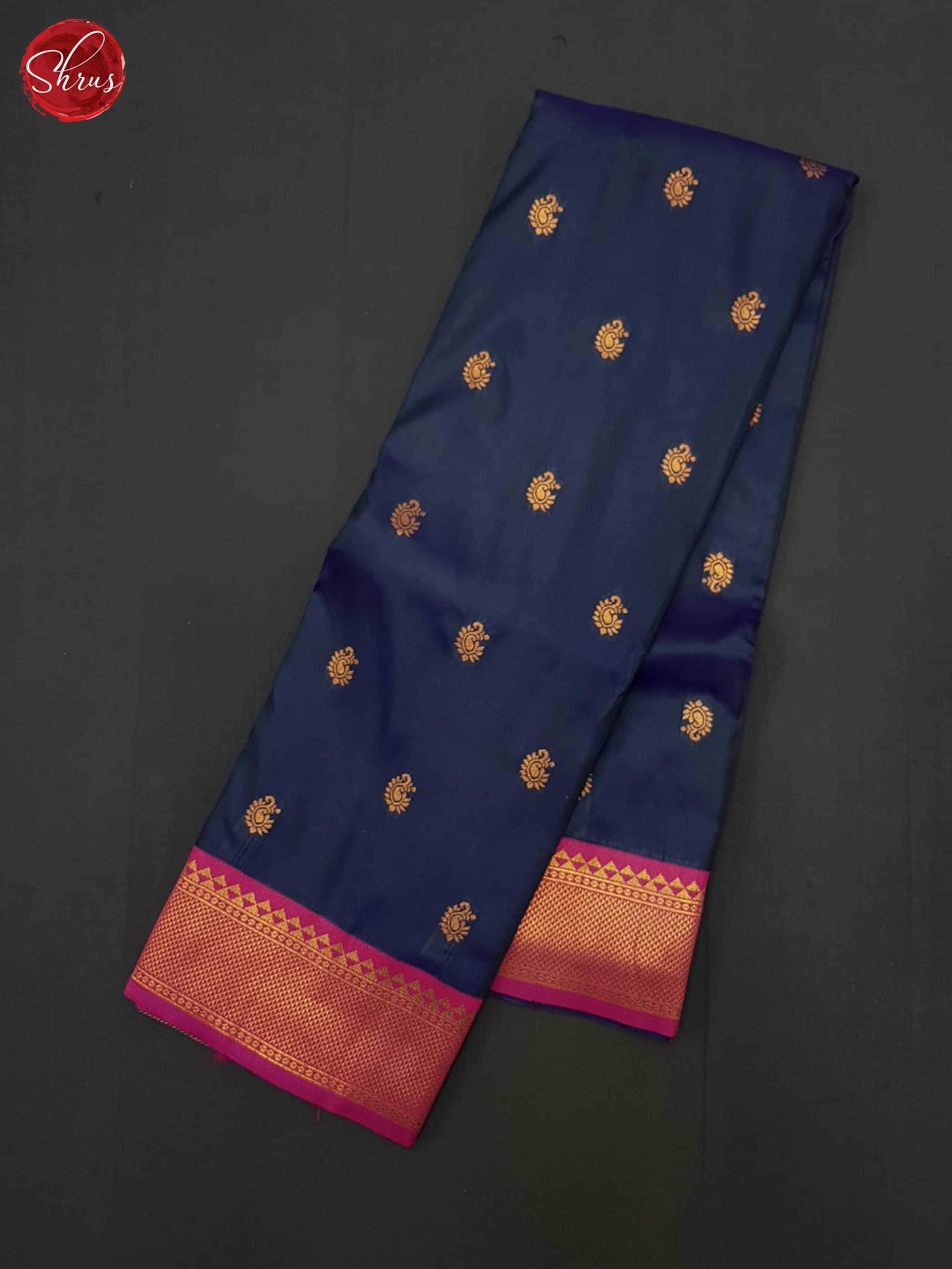 Blue and Pink- Semi Kanchipuram Saree - Shop on ShrusEternity.com