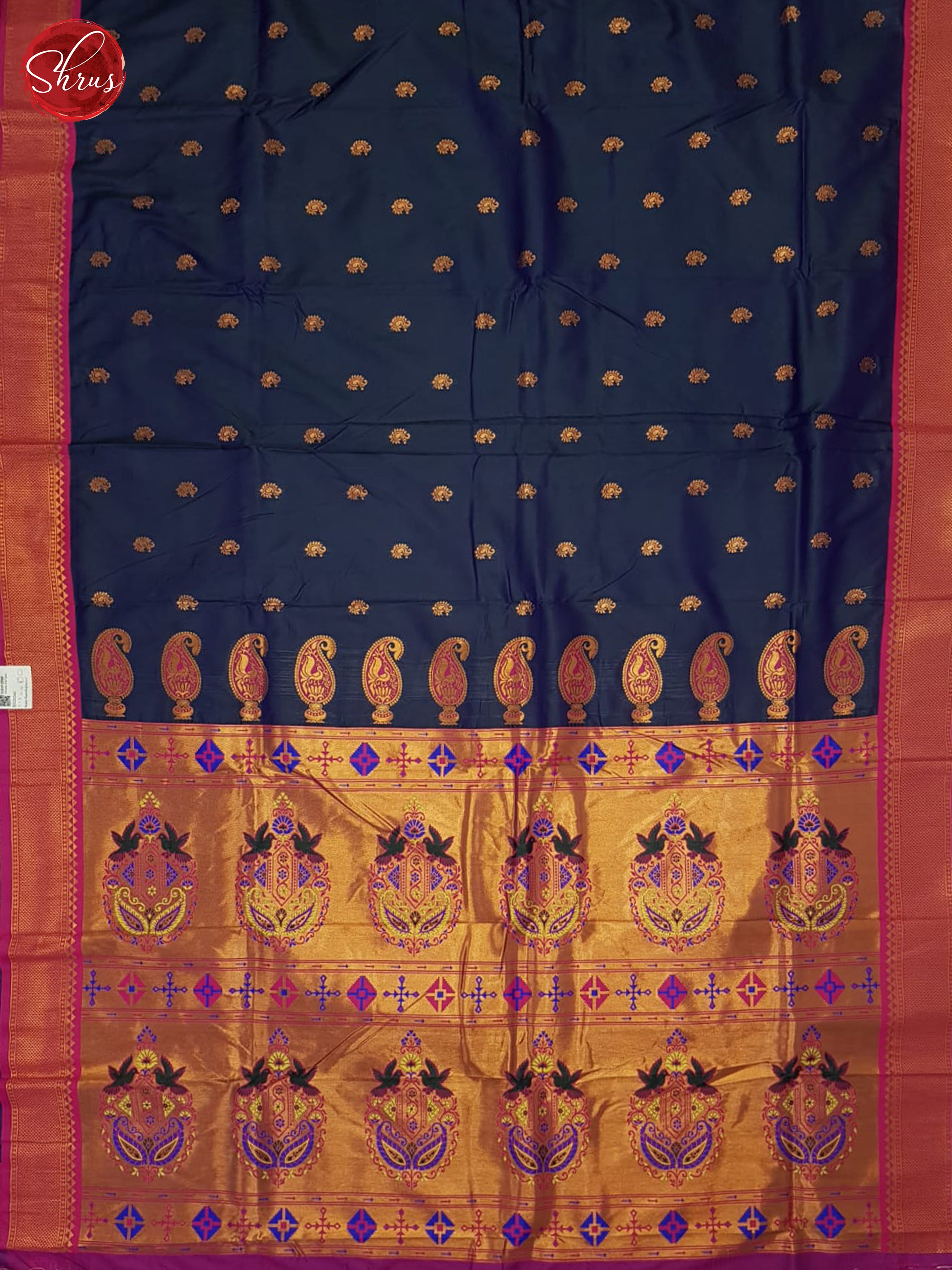 Blue and Pink- Semi Kanchipuram Saree - Shop on ShrusEternity.com