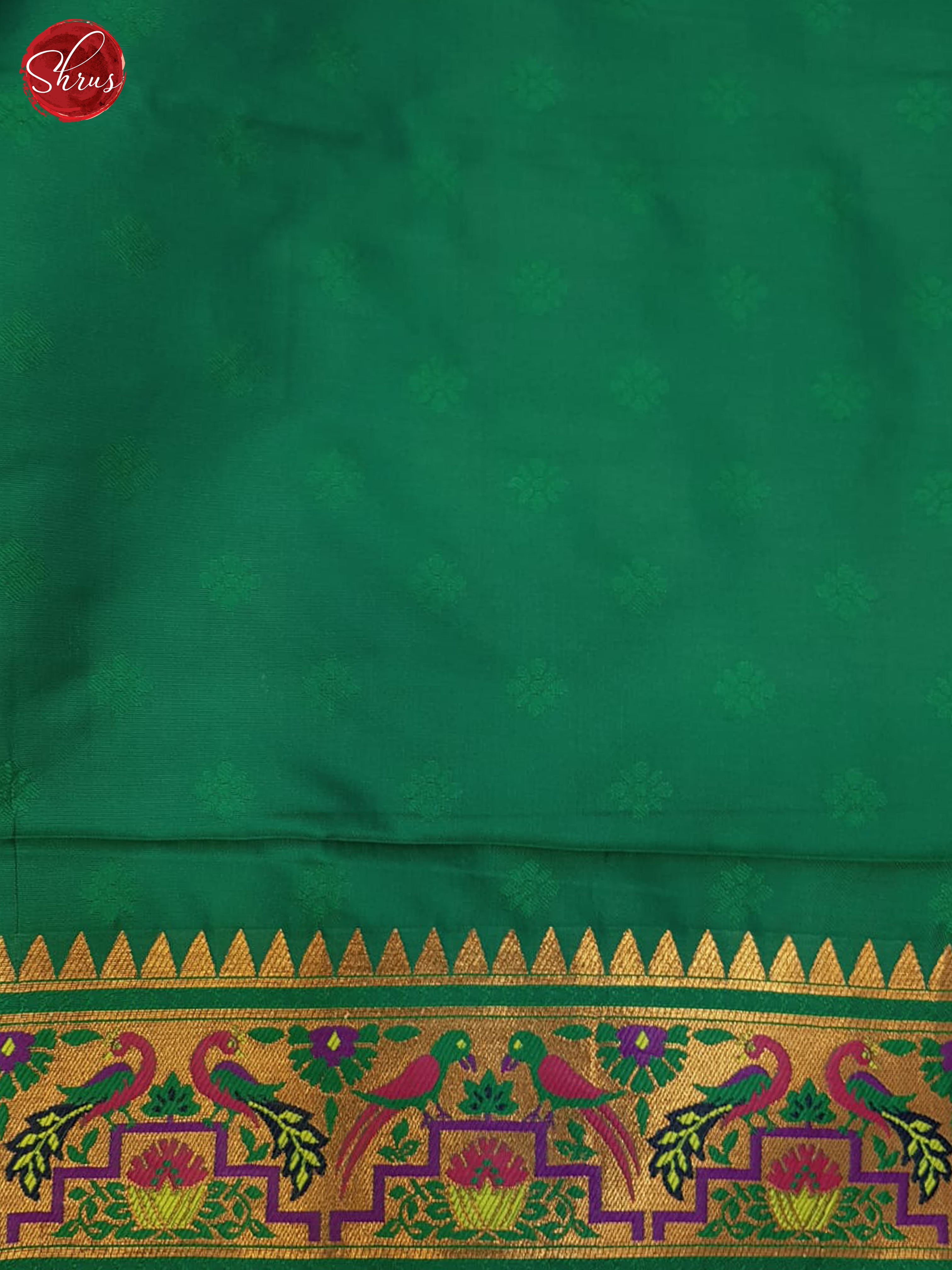 Green(Single Tone) - Semi Paithani  Saree - Shop on ShrusEternity.com