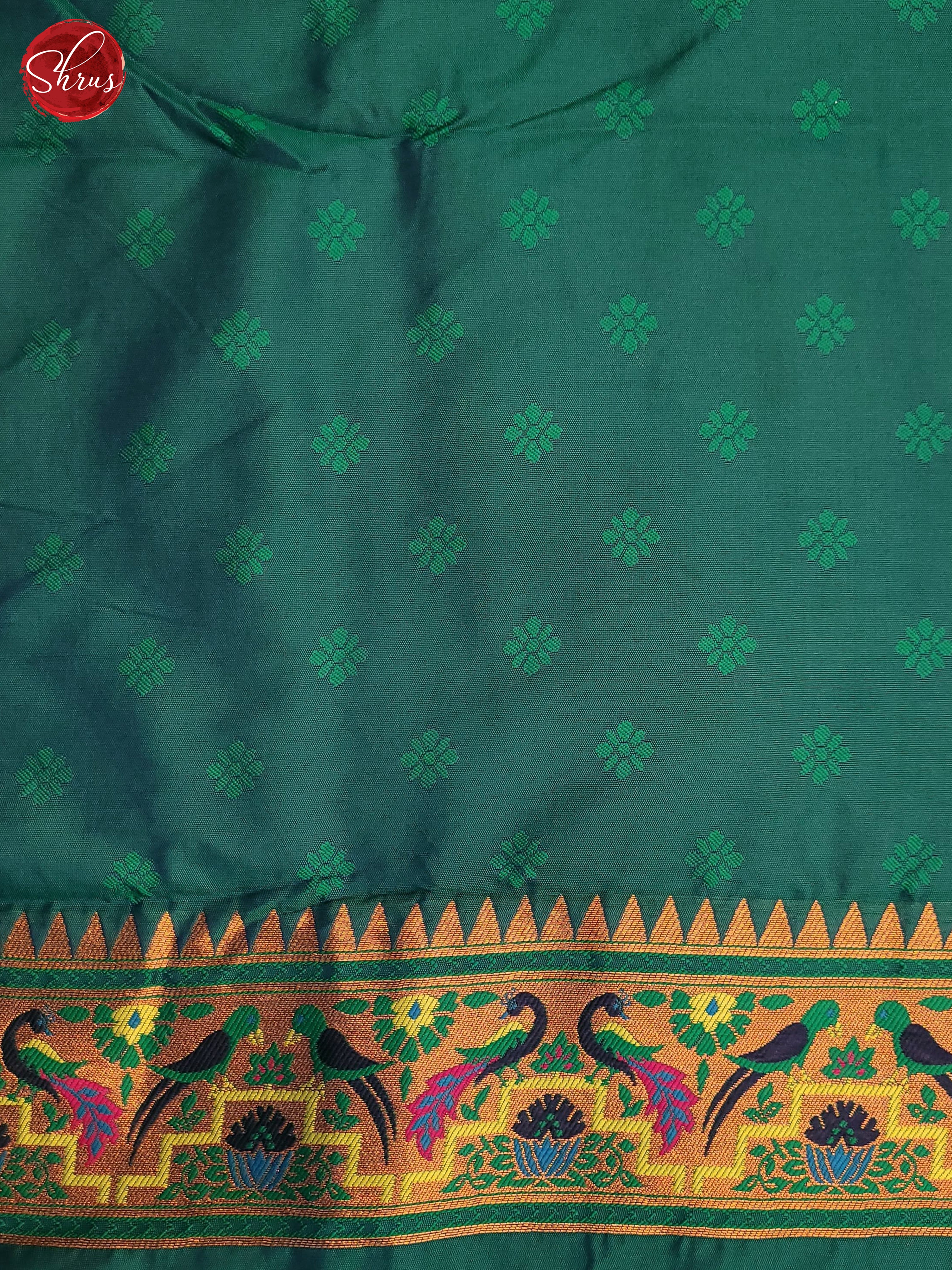 Peacock Green(Single Tone)- Semi Paithani Saree - Shop on ShrusEternity.com