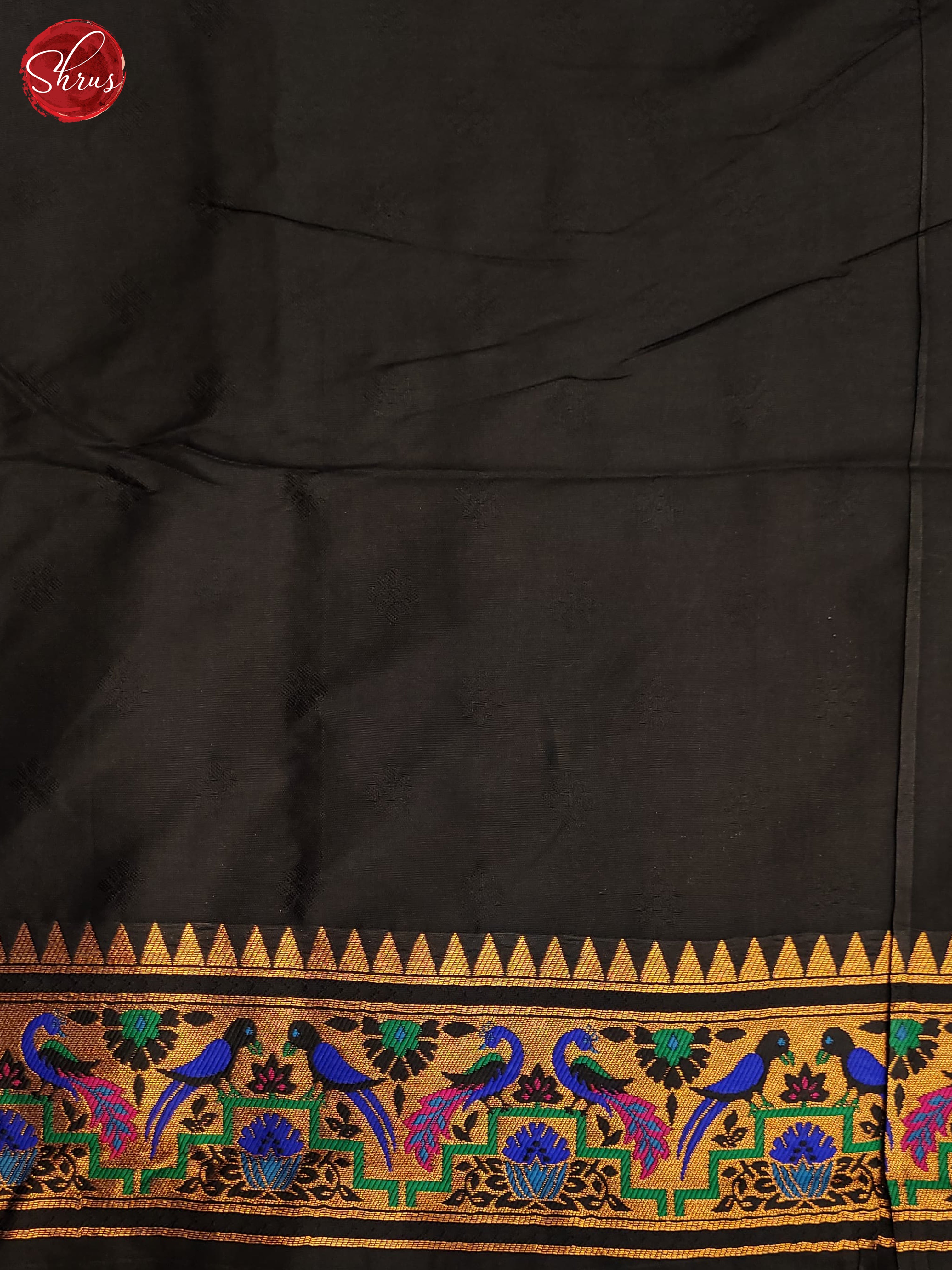 Black(Single Tone) - Semi Paithani Saree - Shop on ShrusEternity.com