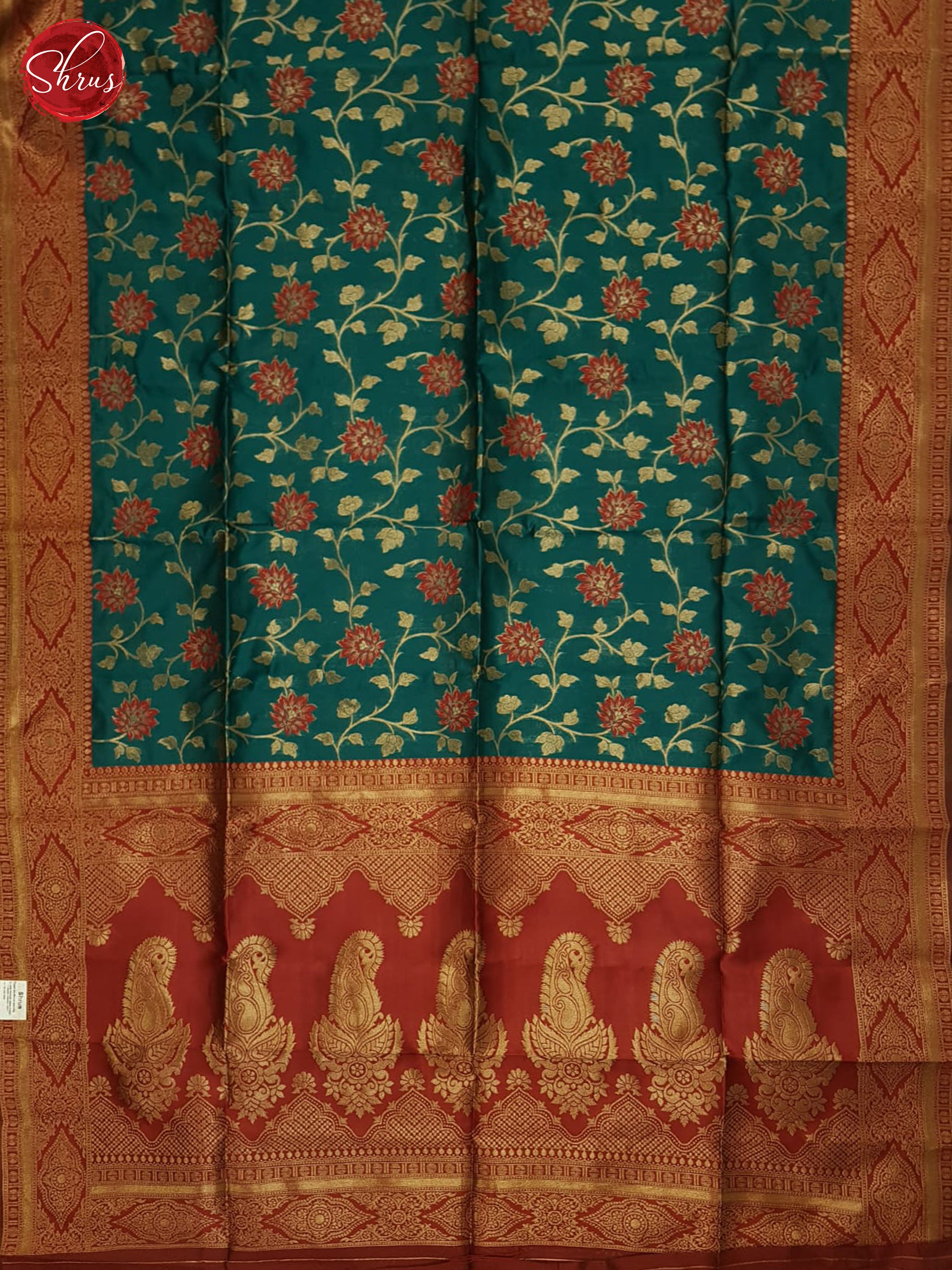 Peacock Green & Arakku Maroon - Semi Softsilk Saree - Shop on ShrusEternity.com