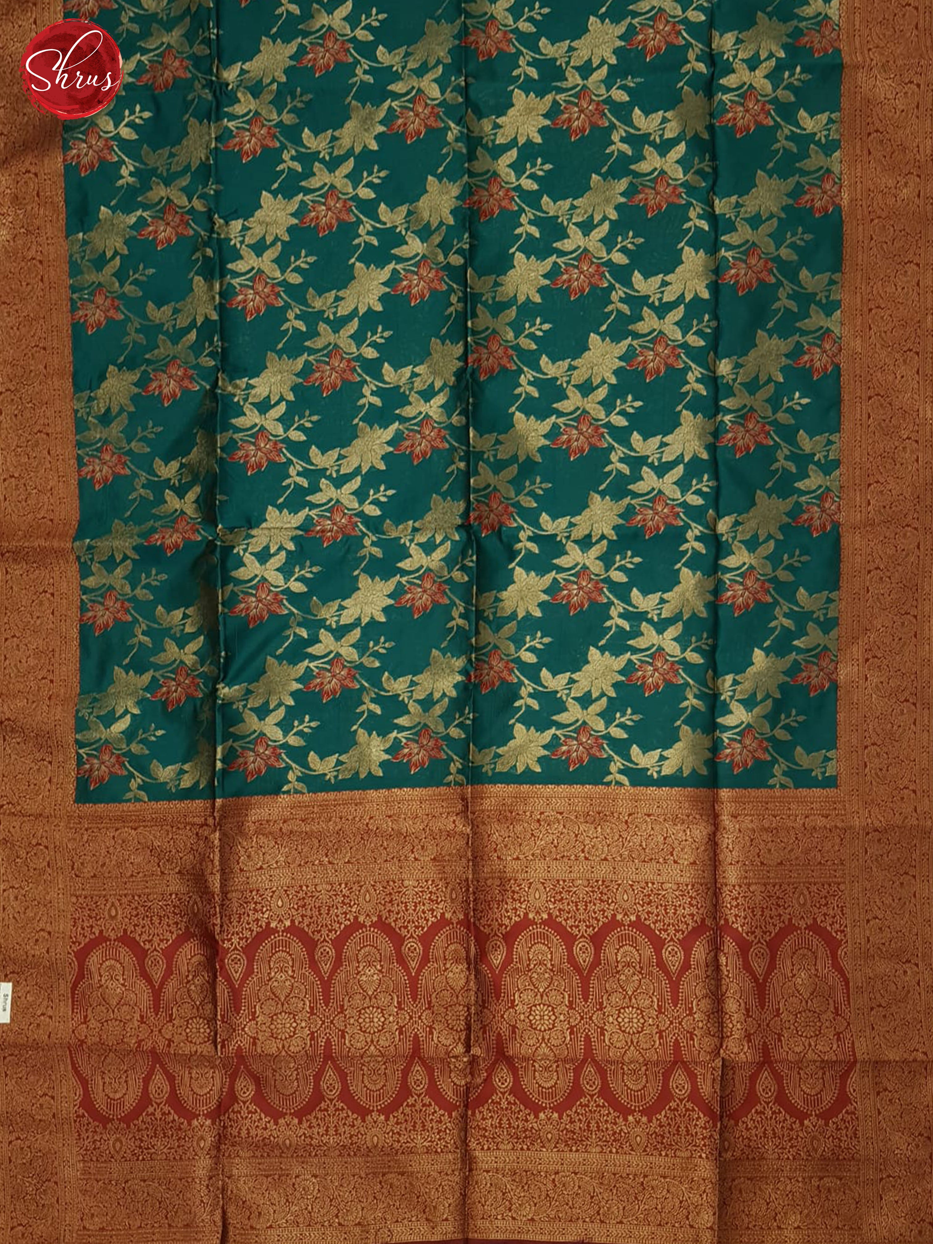 Peacock Neck & Maroon - Semi Softsilk Saree - Shop on ShrusEternity.com