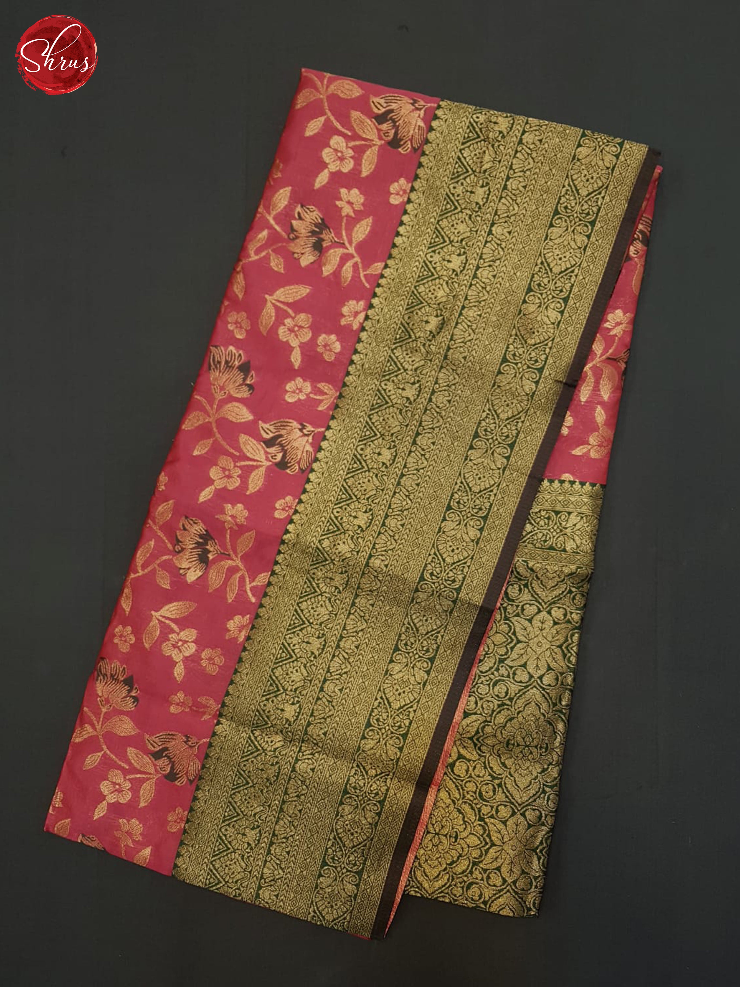 Pink & Green - Semi Softsilk Saree - Shop on ShrusEternity.com