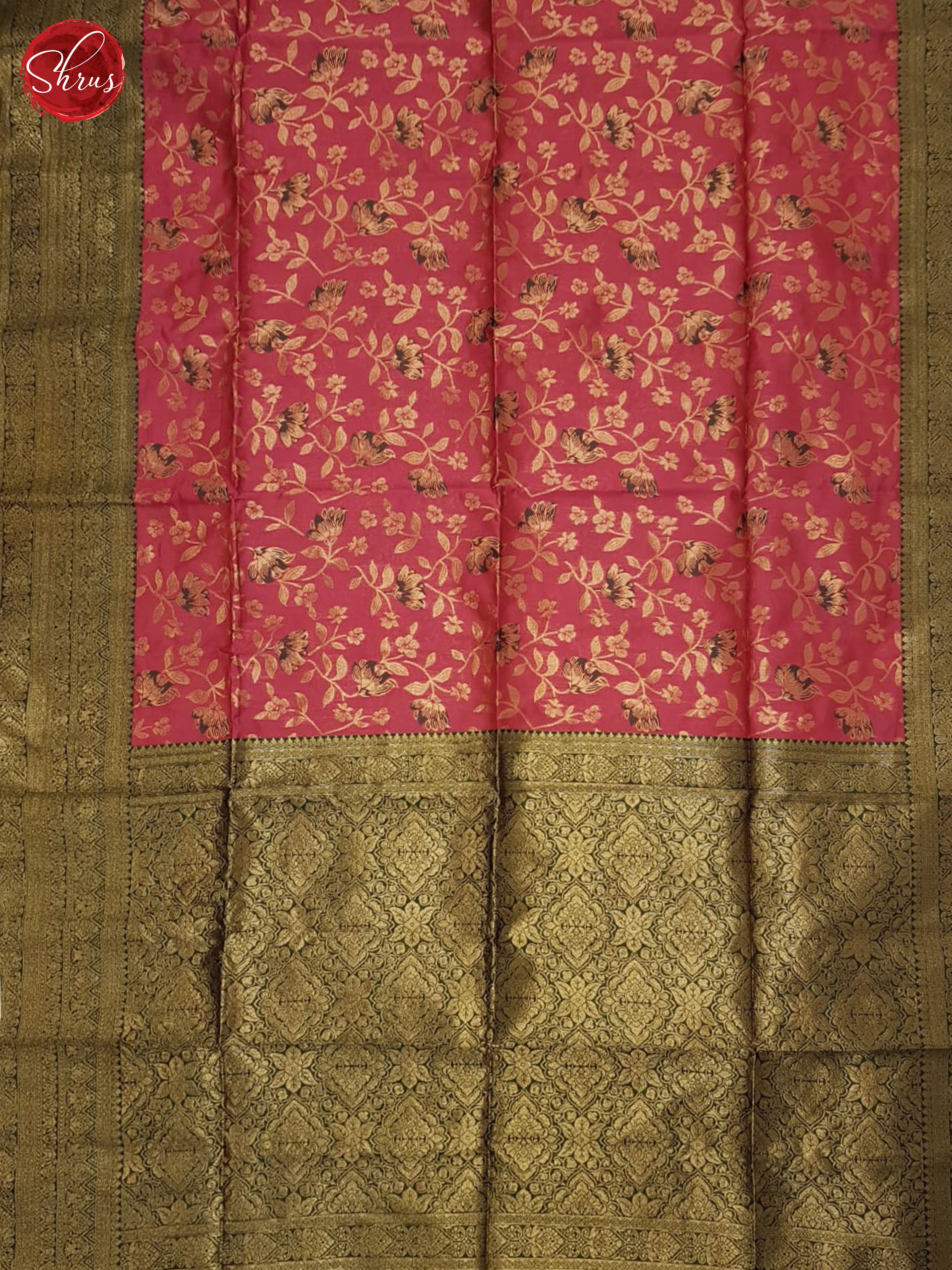 Pink & Green - Semi Softsilk Saree - Shop on ShrusEternity.com