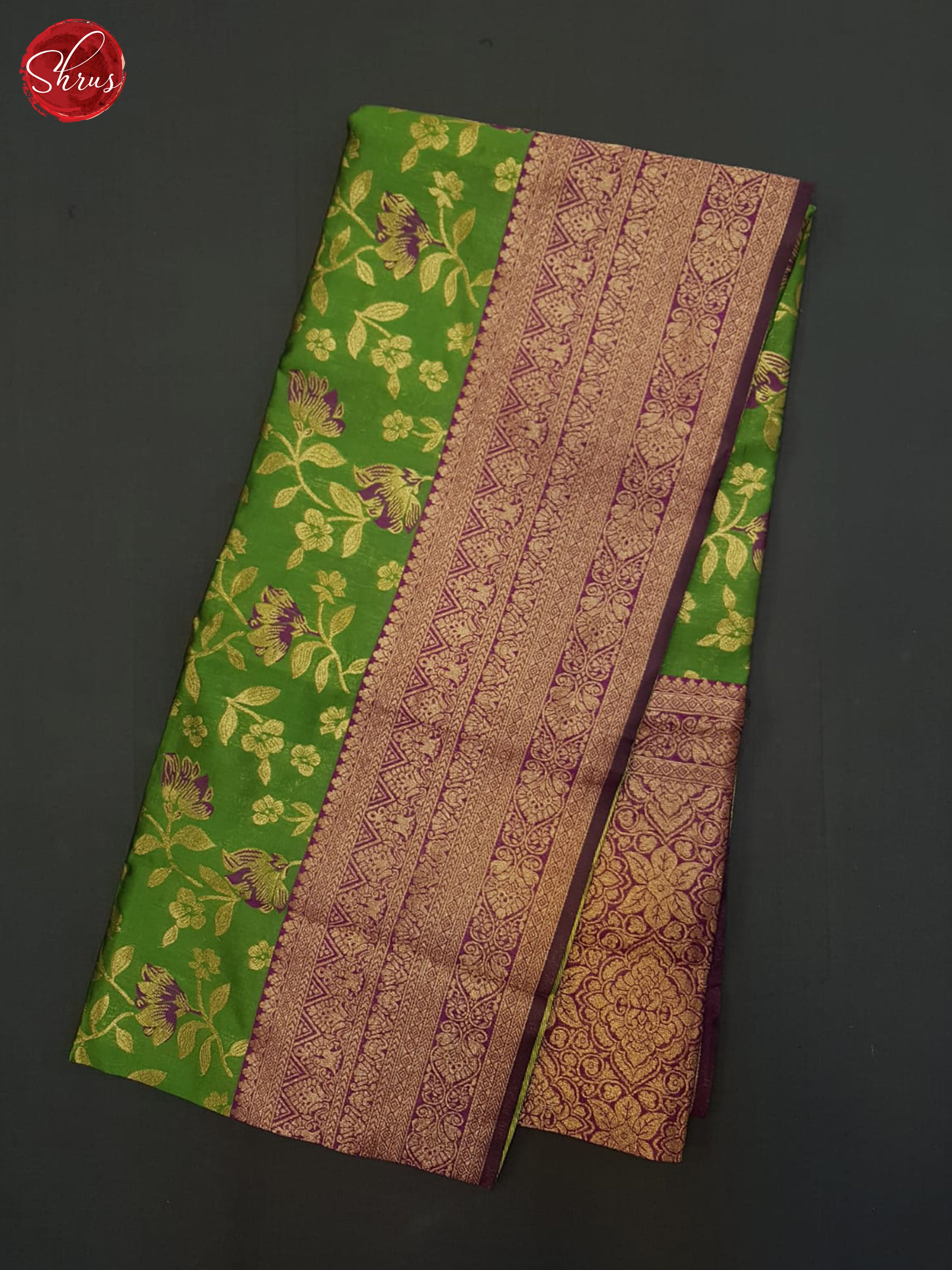 Green & Purple - Semi Softsilk Saree - Shop on ShrusEternity.com