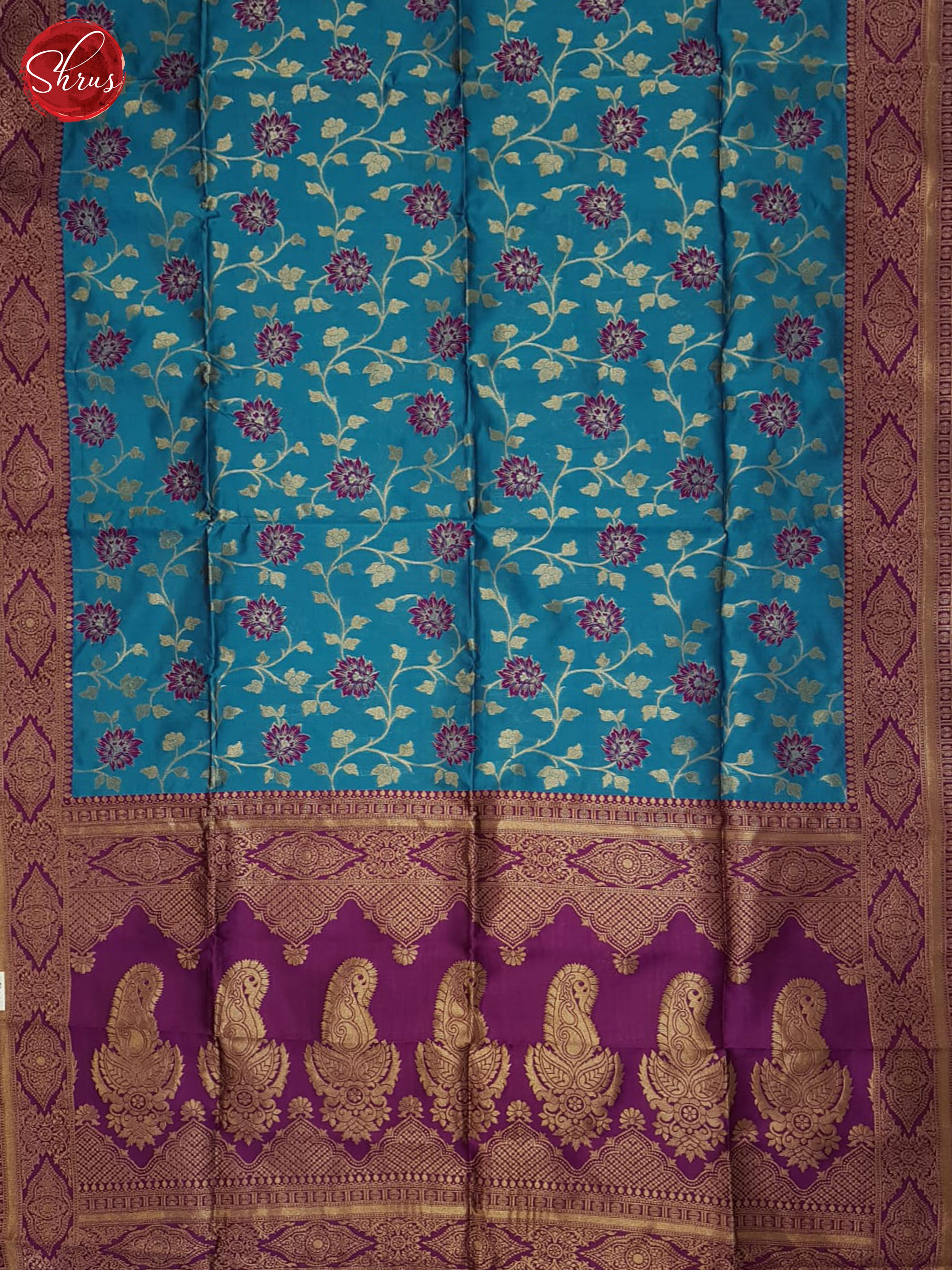 Blue & Purple- Semi Softsilk Saree - Shop on ShrusEternity.com