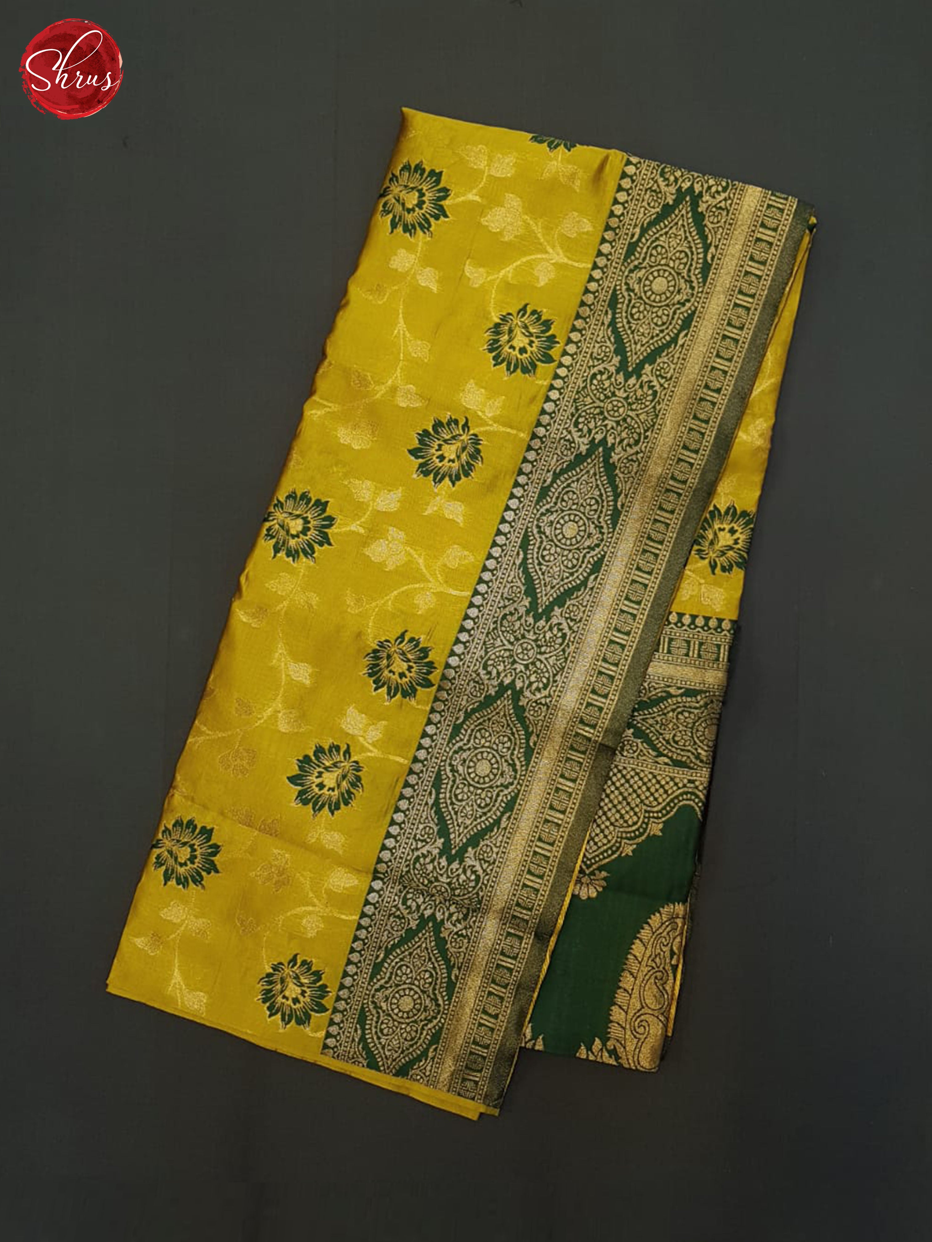 Mustard & Green - Semi Softsilk Saree - Shop on ShrusEternity.com