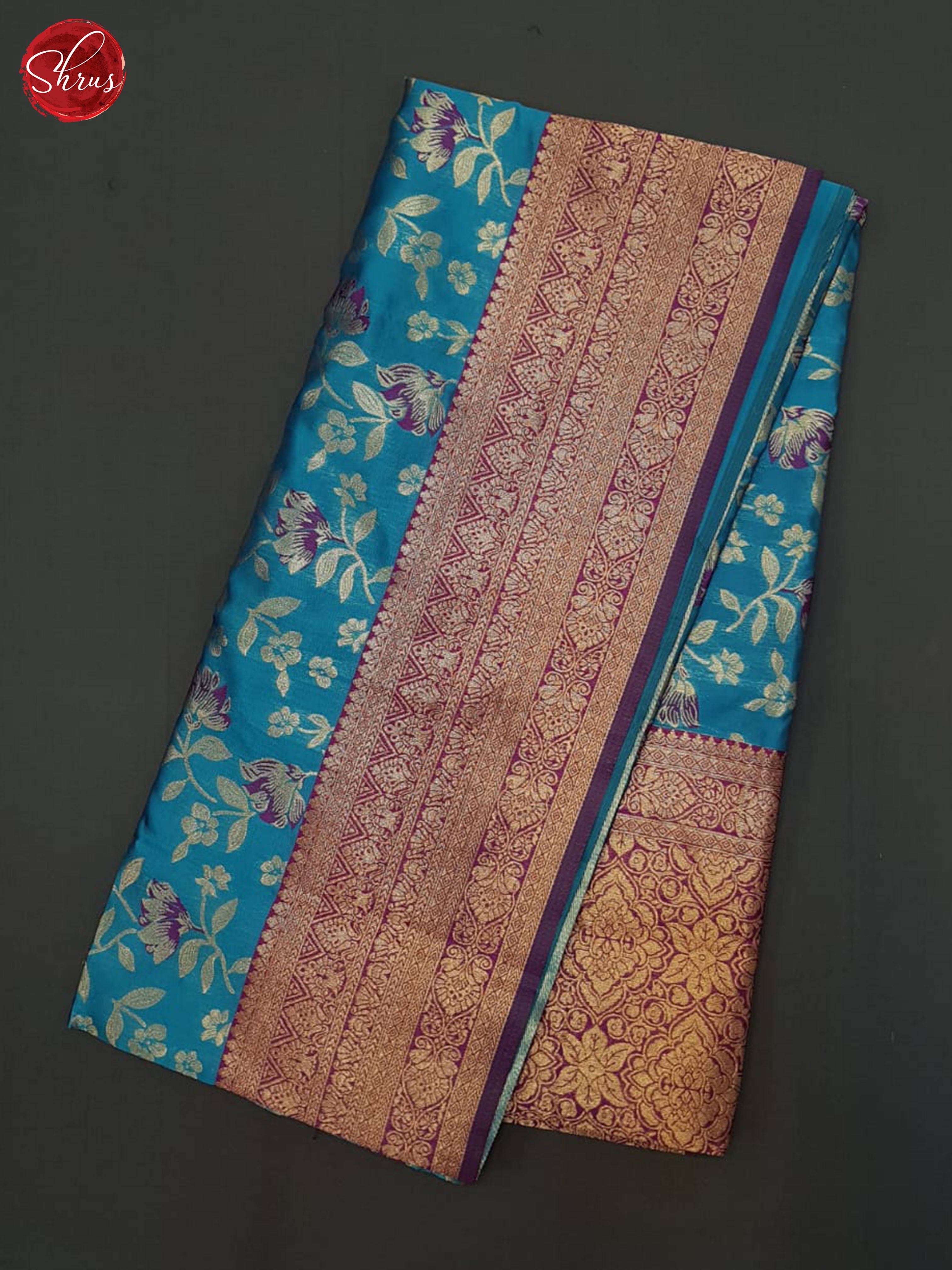 Blue & Majenta - Semi Softsilk Saree - Shop on ShrusEternity.com