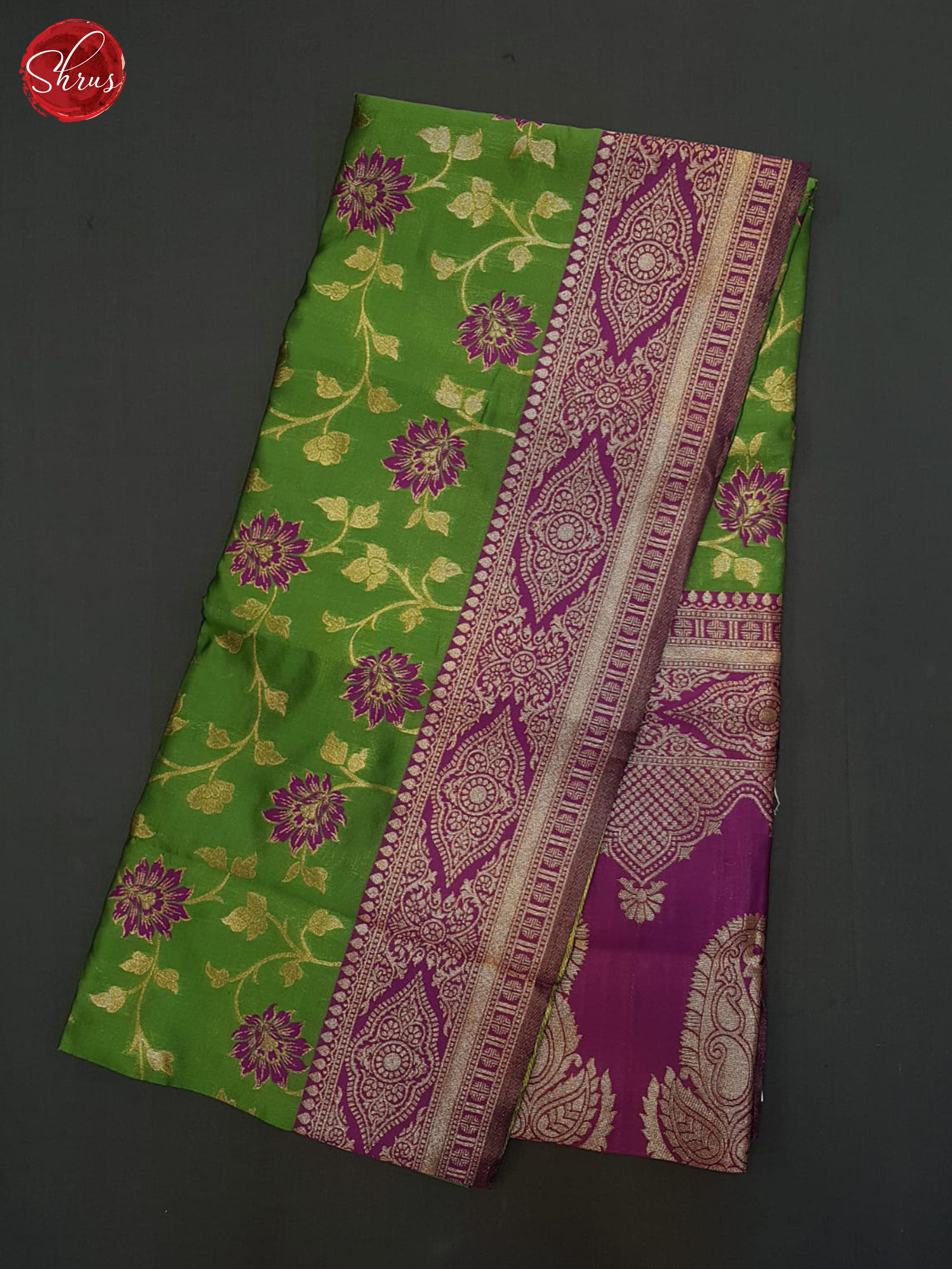 Green & Purple - Semi Softsilk Saree - Shop on ShrusEternity.com