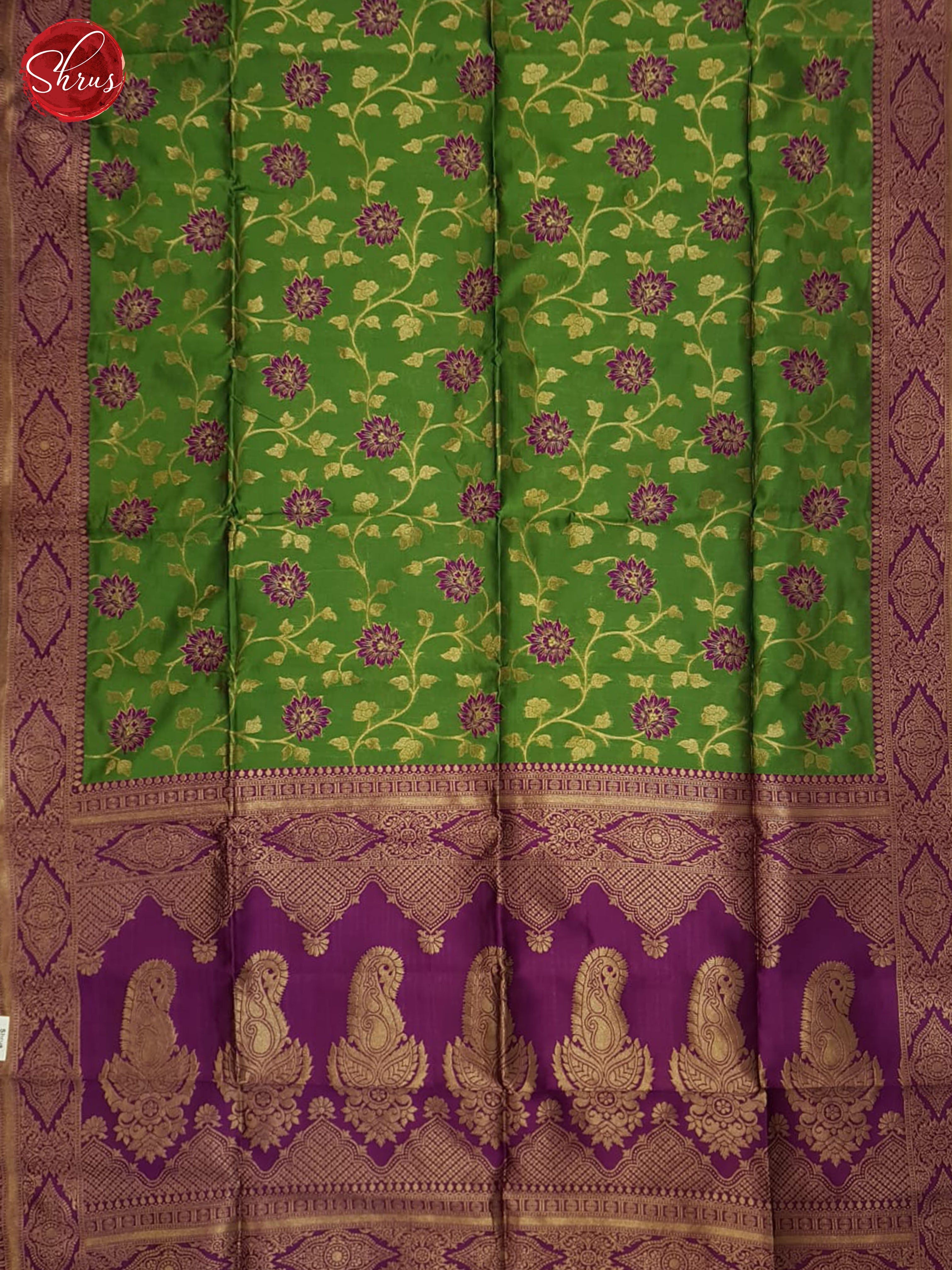 Green & Purple - Semi Softsilk Saree - Shop on ShrusEternity.com