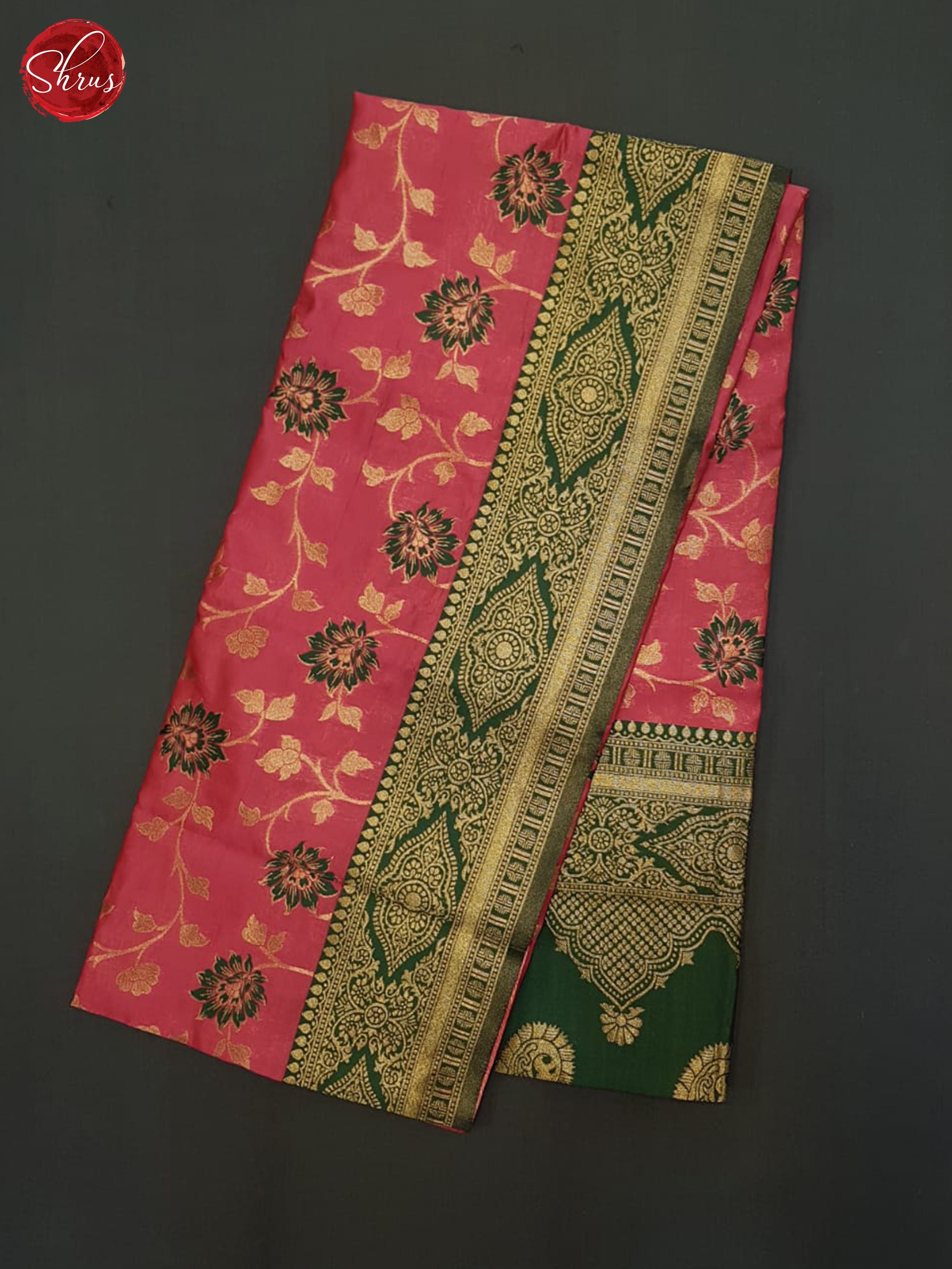 Pink & Green- Semi Softsilk Saree - Shop on ShrusEternity.com