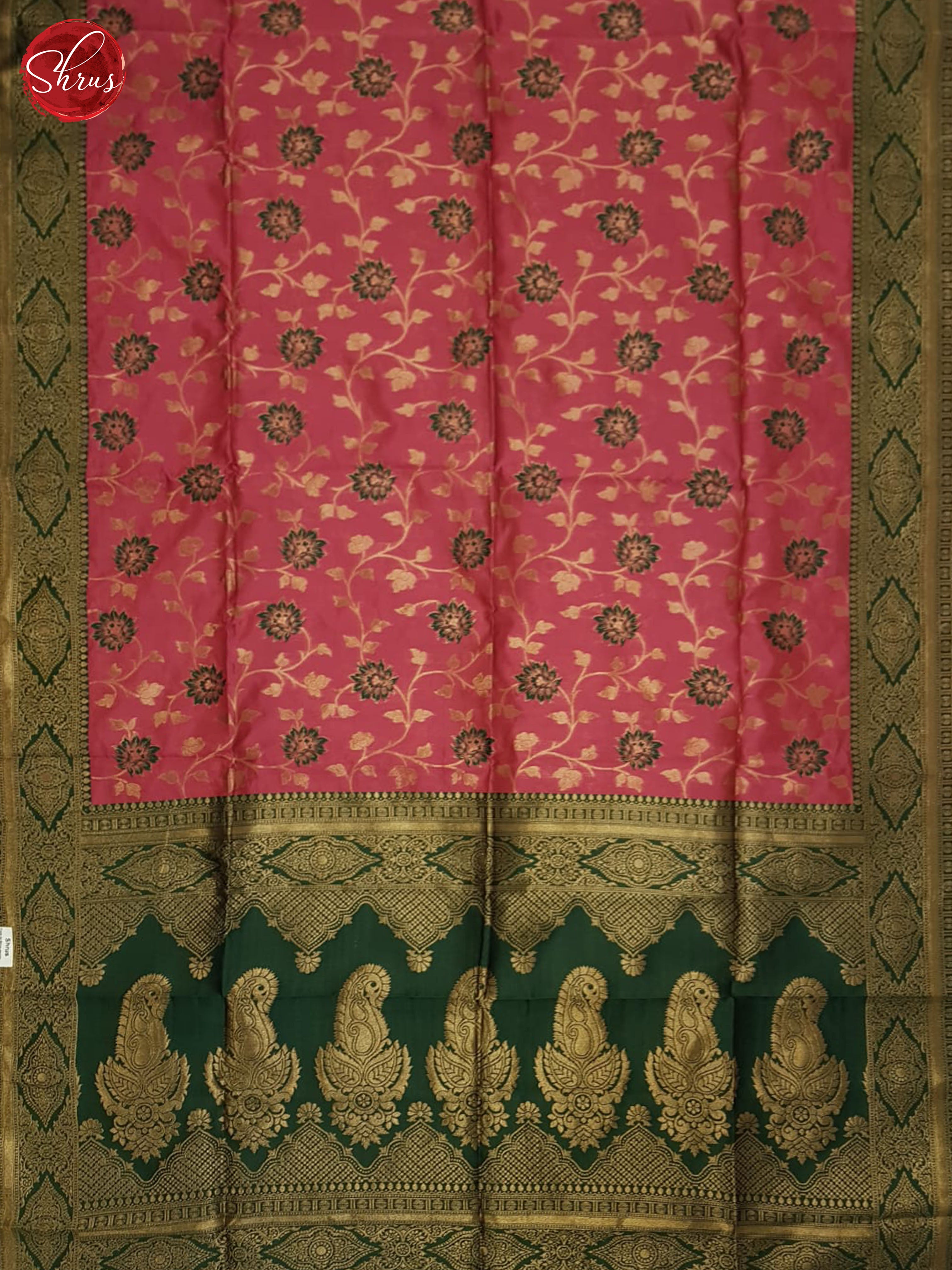 Pink & Green- Semi Softsilk Saree - Shop on ShrusEternity.com