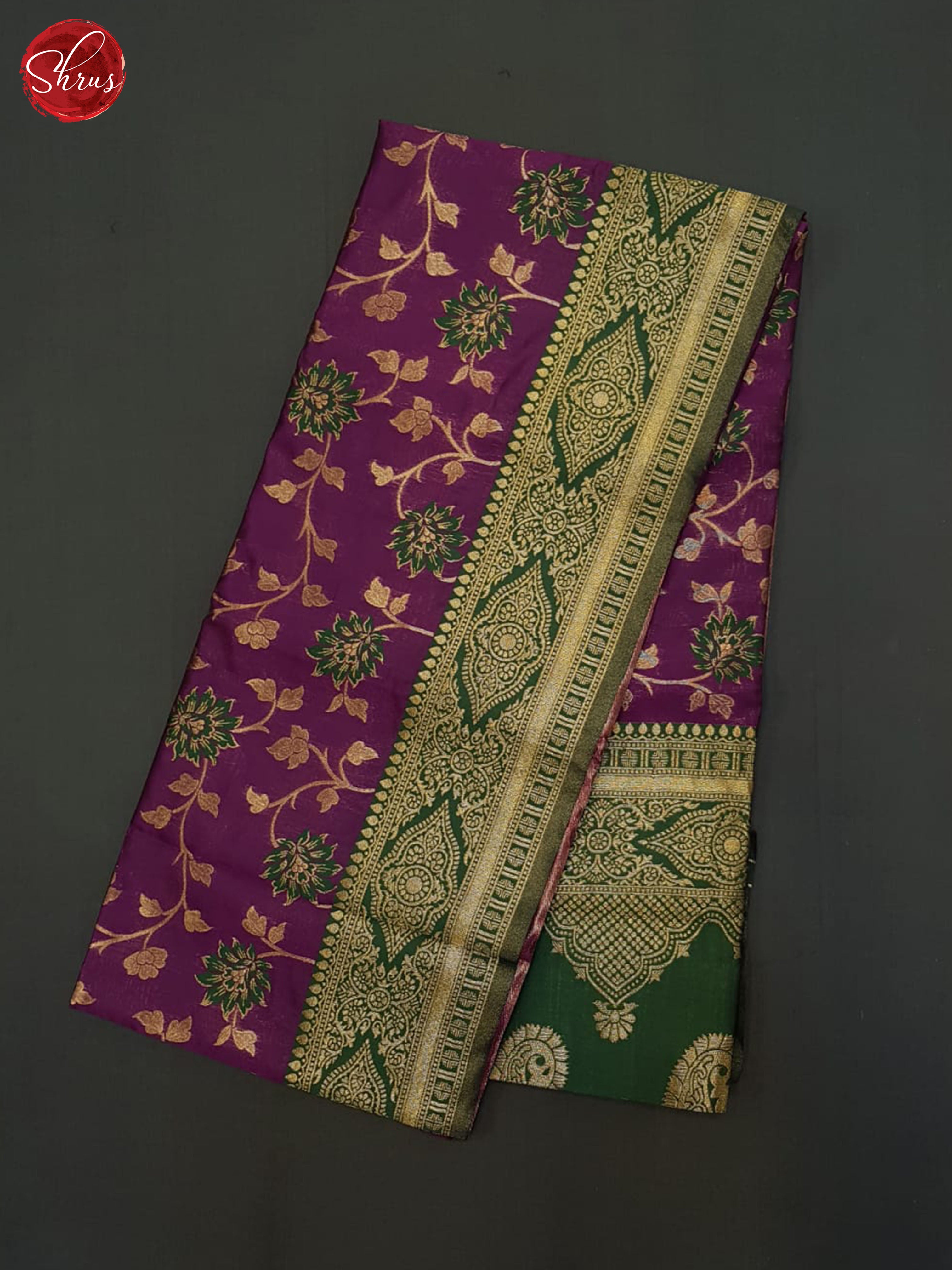 Purple & Green- Semi Softsilk Saree - Shop on ShrusEternity.com