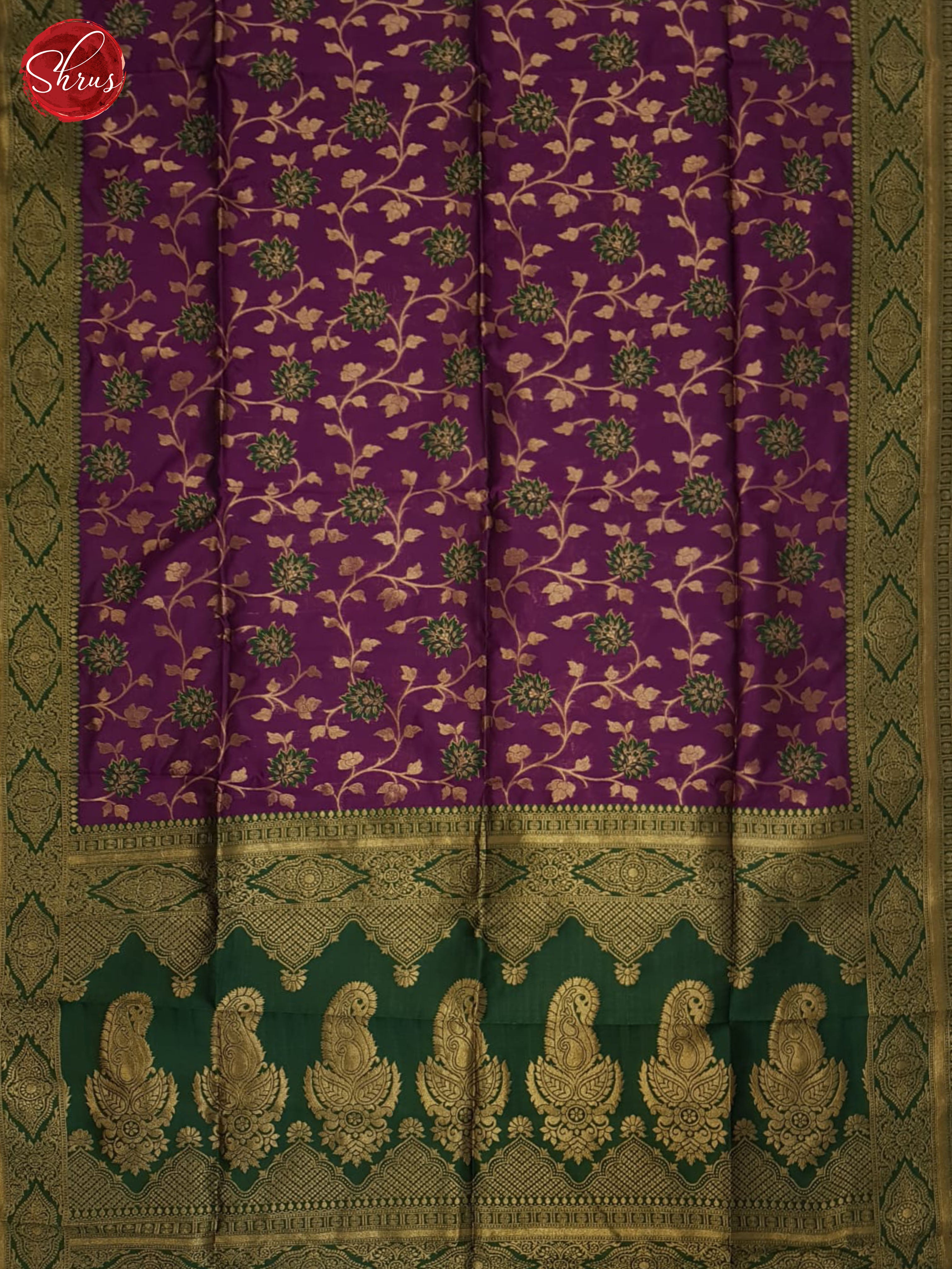 Purple & Green- Semi Softsilk Saree - Shop on ShrusEternity.com