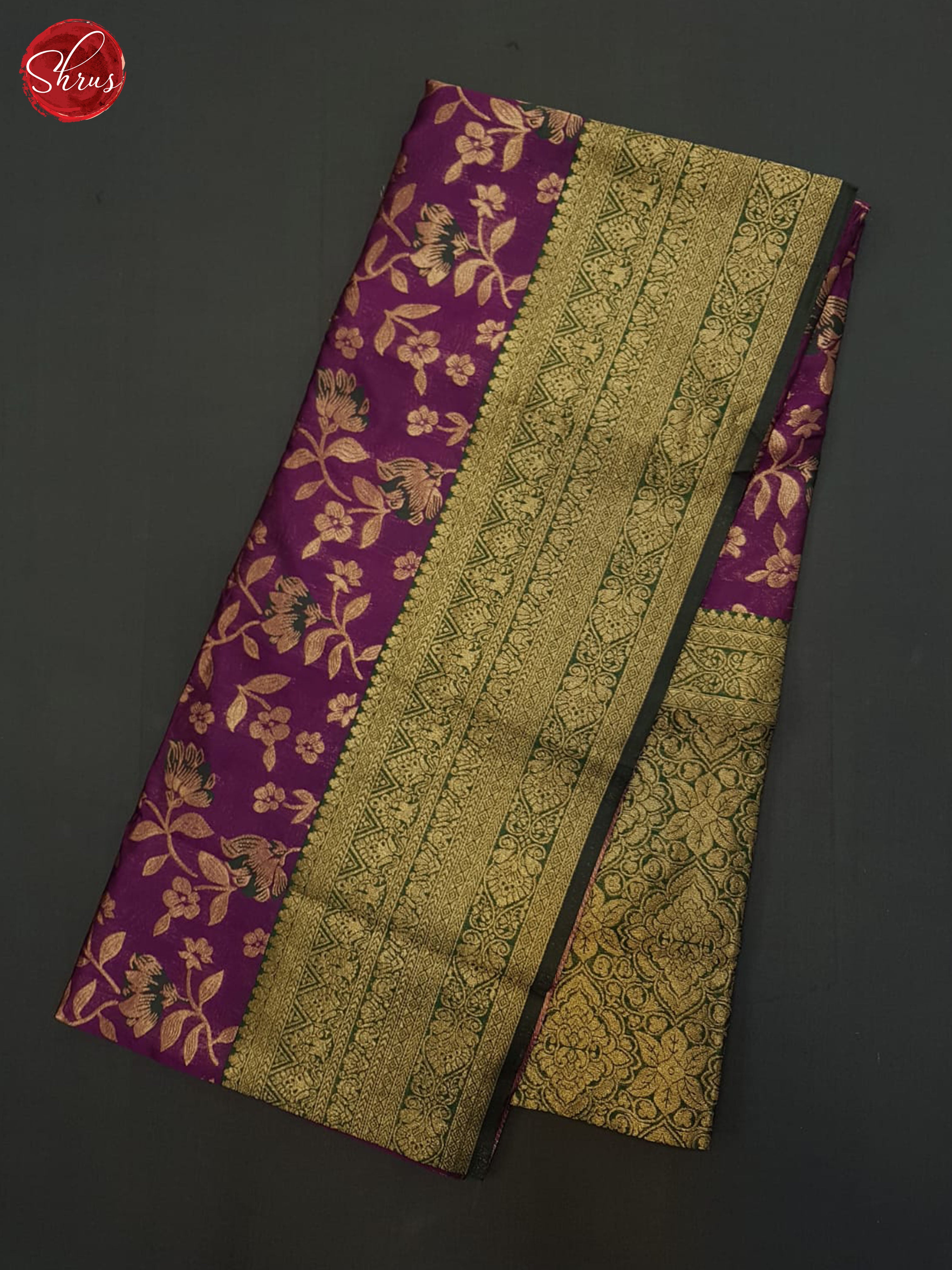 Wine & Green - Semi Softsilk Saree - Shop on ShrusEternity.com