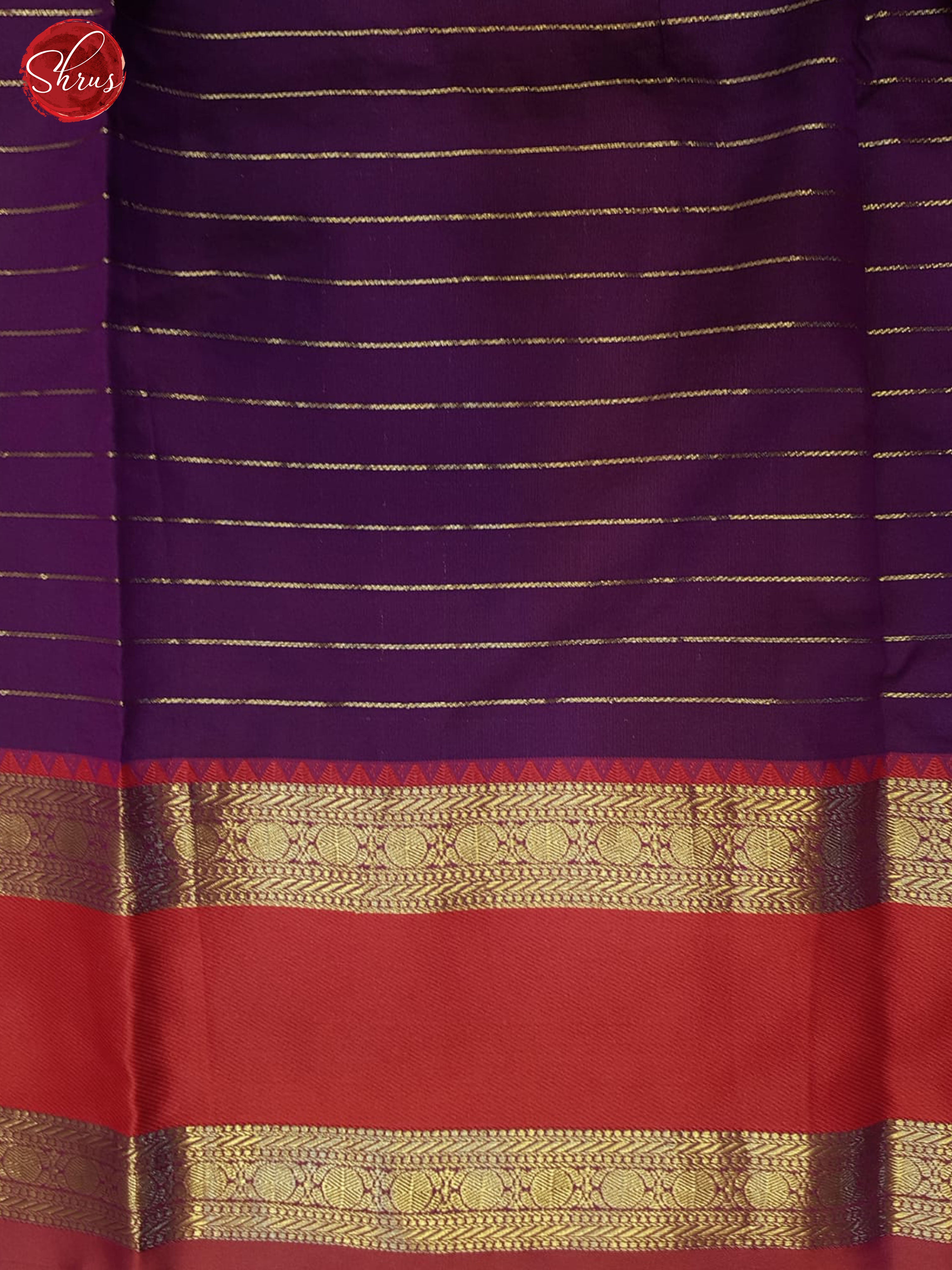 Purple & Red - Semi Dupion Saree - Shop on ShrusEternity.com