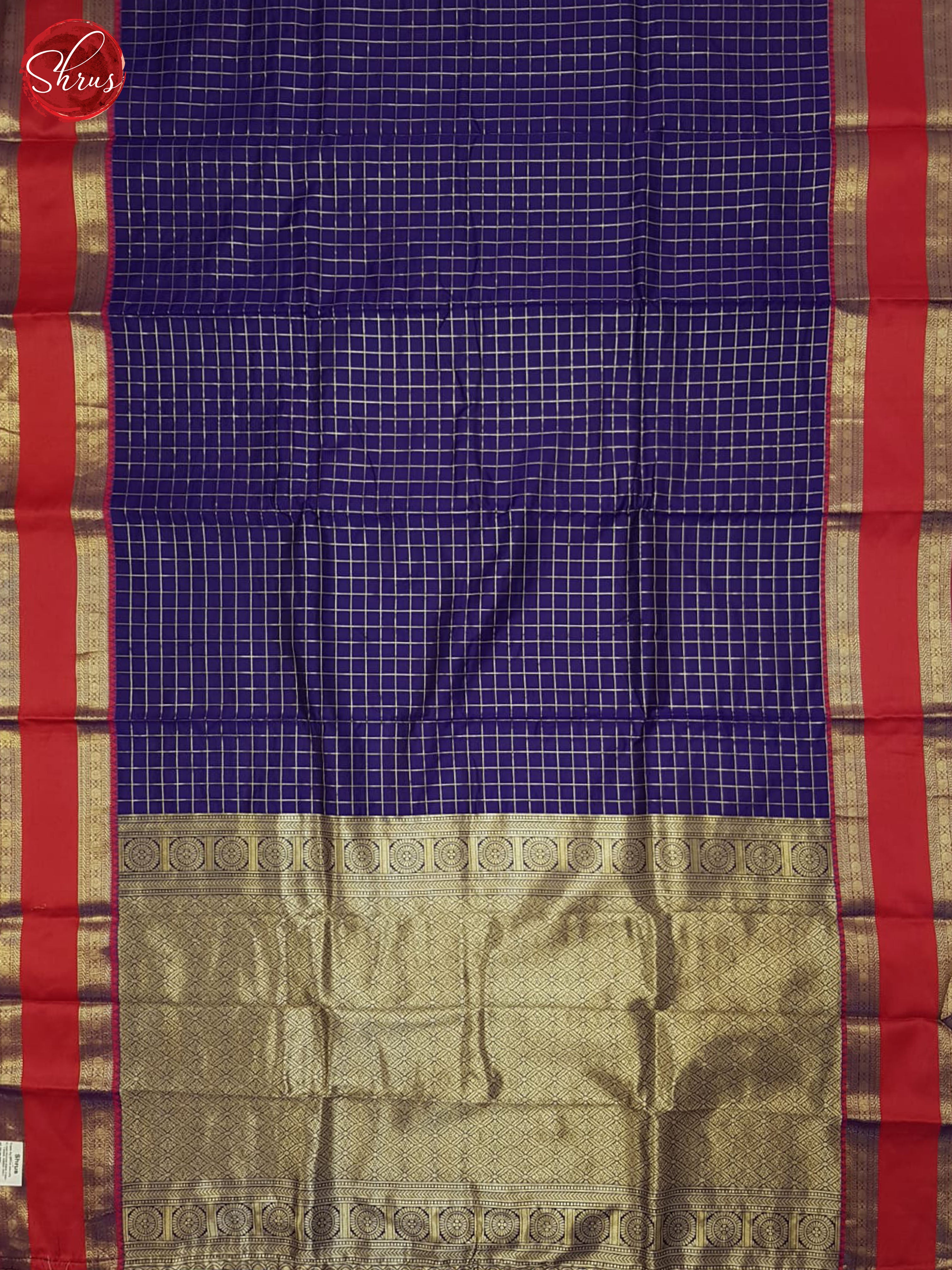 Purple & Red - Semi Dupion Saree - Shop on ShrusEternity.com