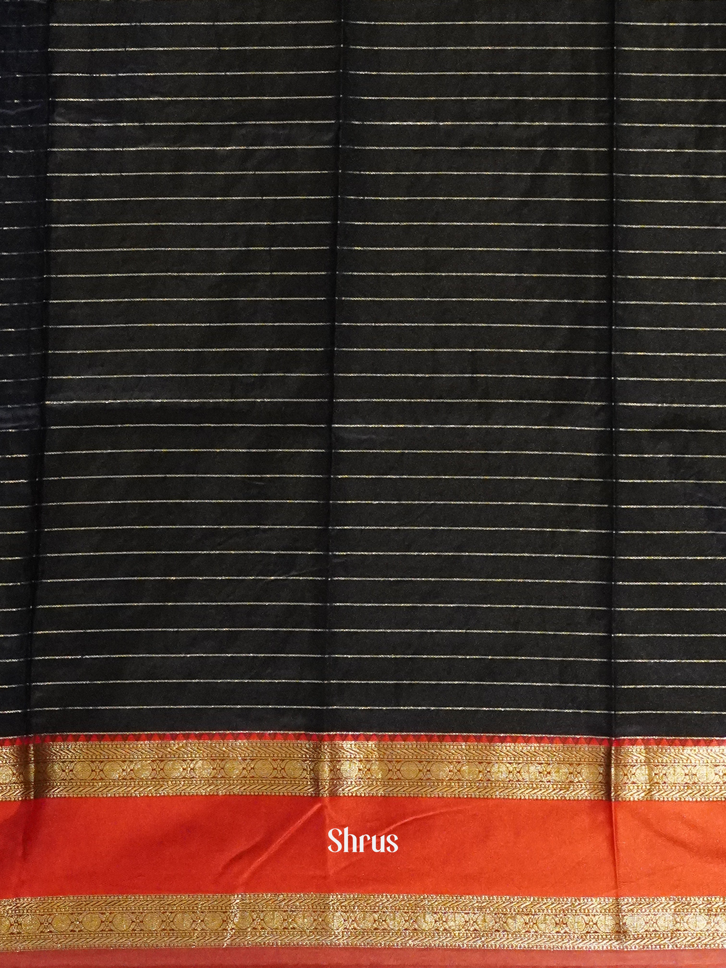 Blue & Red - Semi Dupion Saree