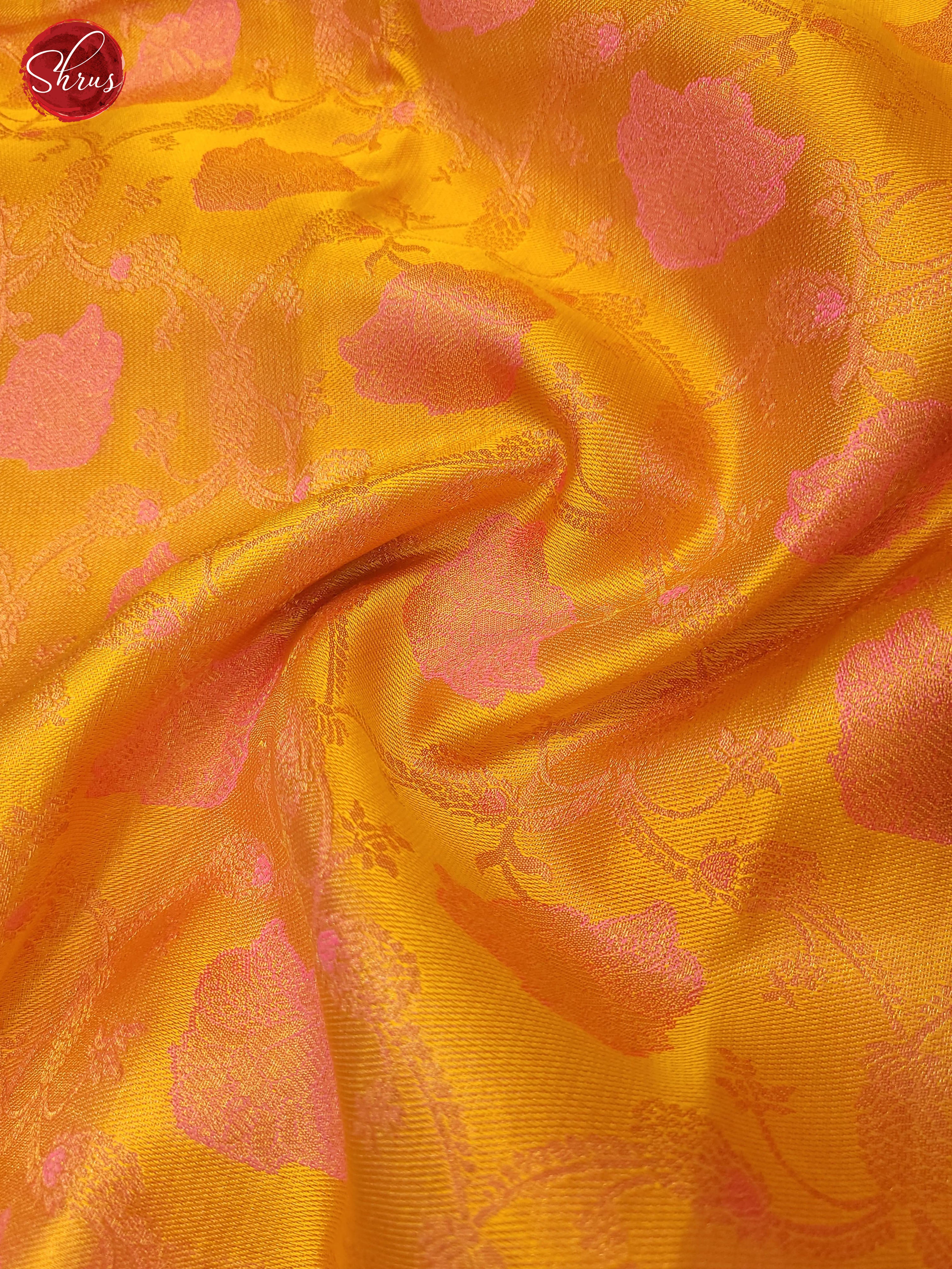 Yellow and pink-Kanchipuram silk saree - Shop on ShrusEternity.com