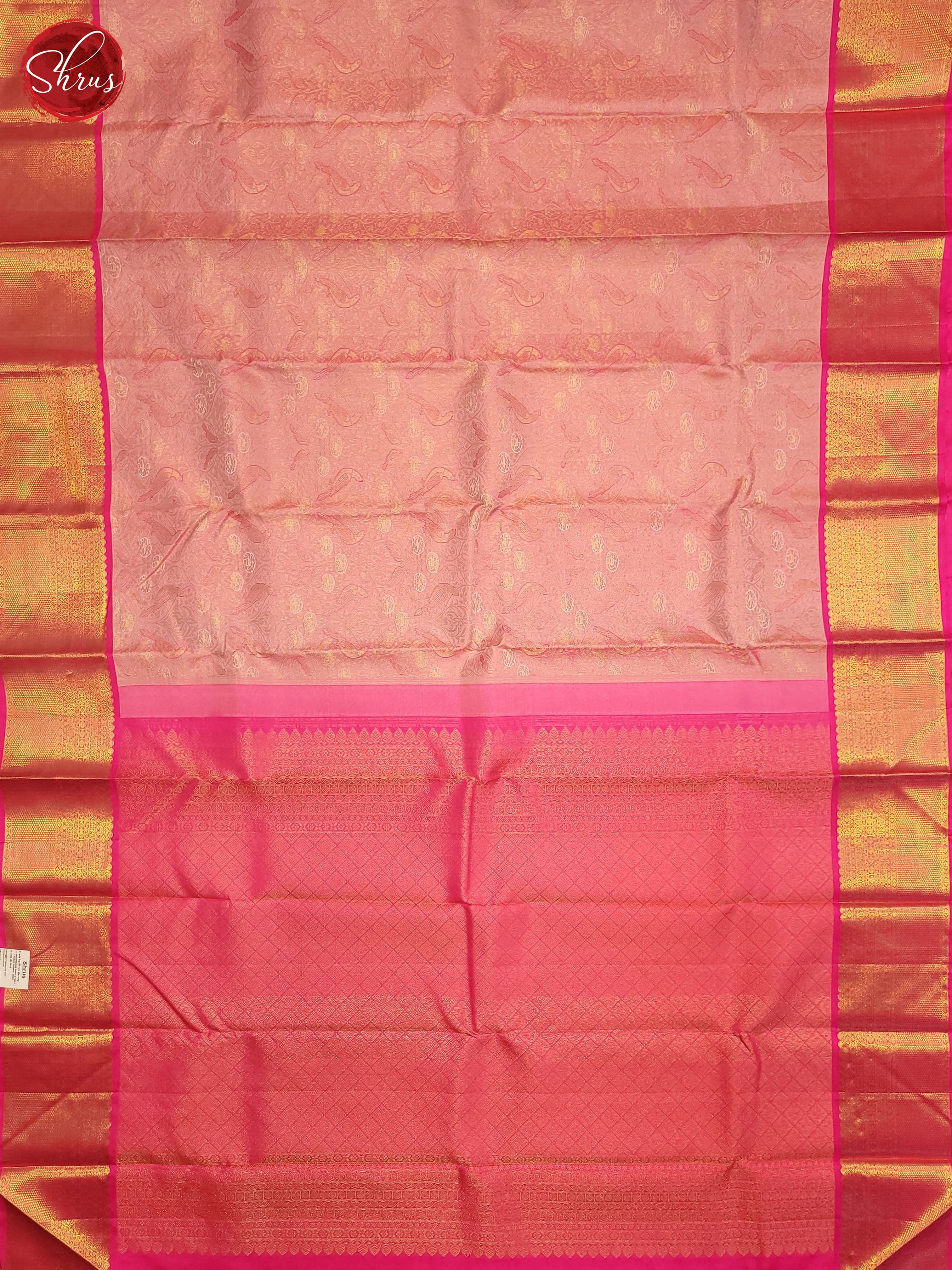 Baby pink and Pink- Kanchipuram silk saree - Shop on ShrusEternity.com