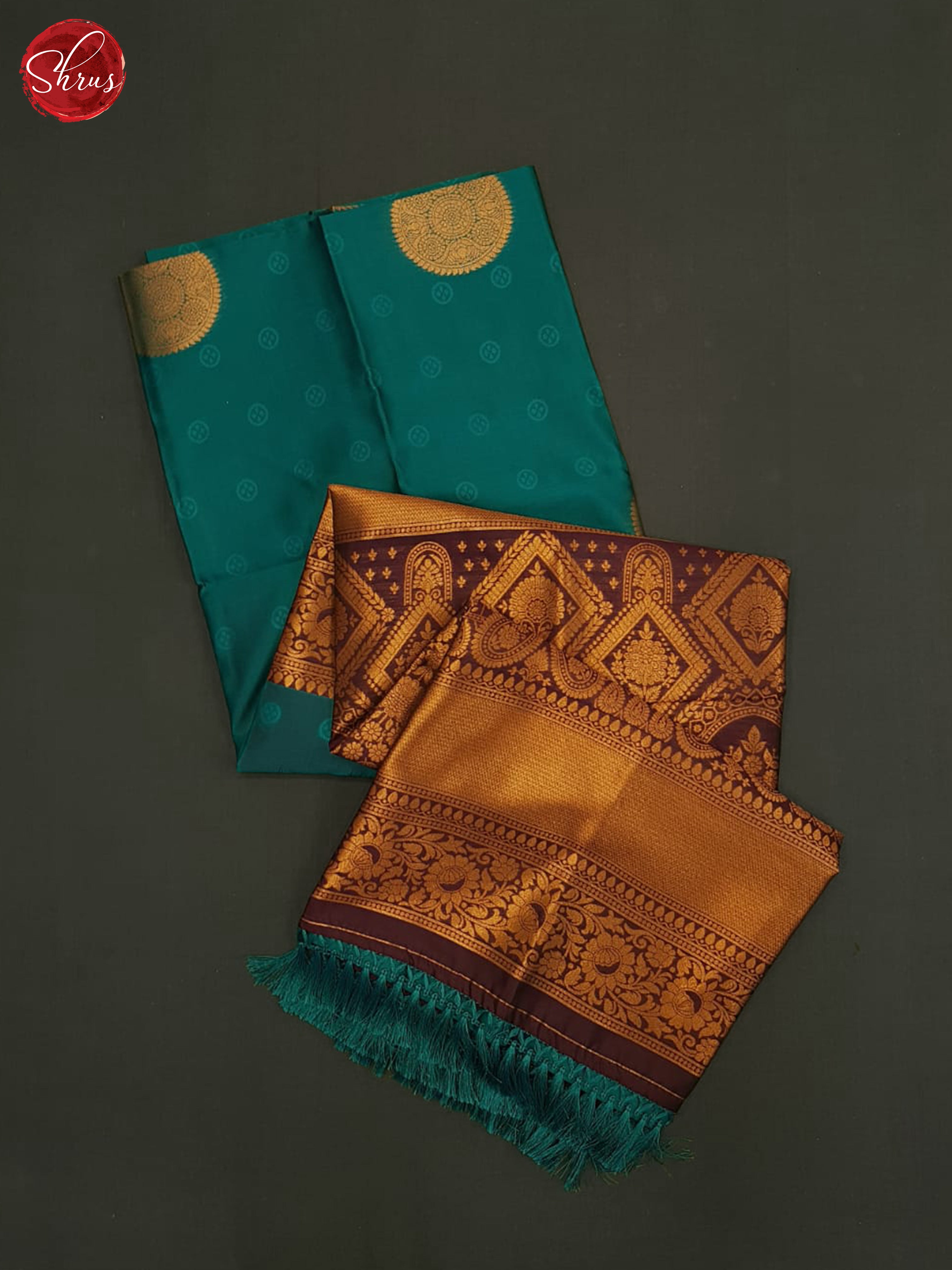 Peacock Neck And Wine- semi soft silk Saree - Shop on ShrusEternity.com