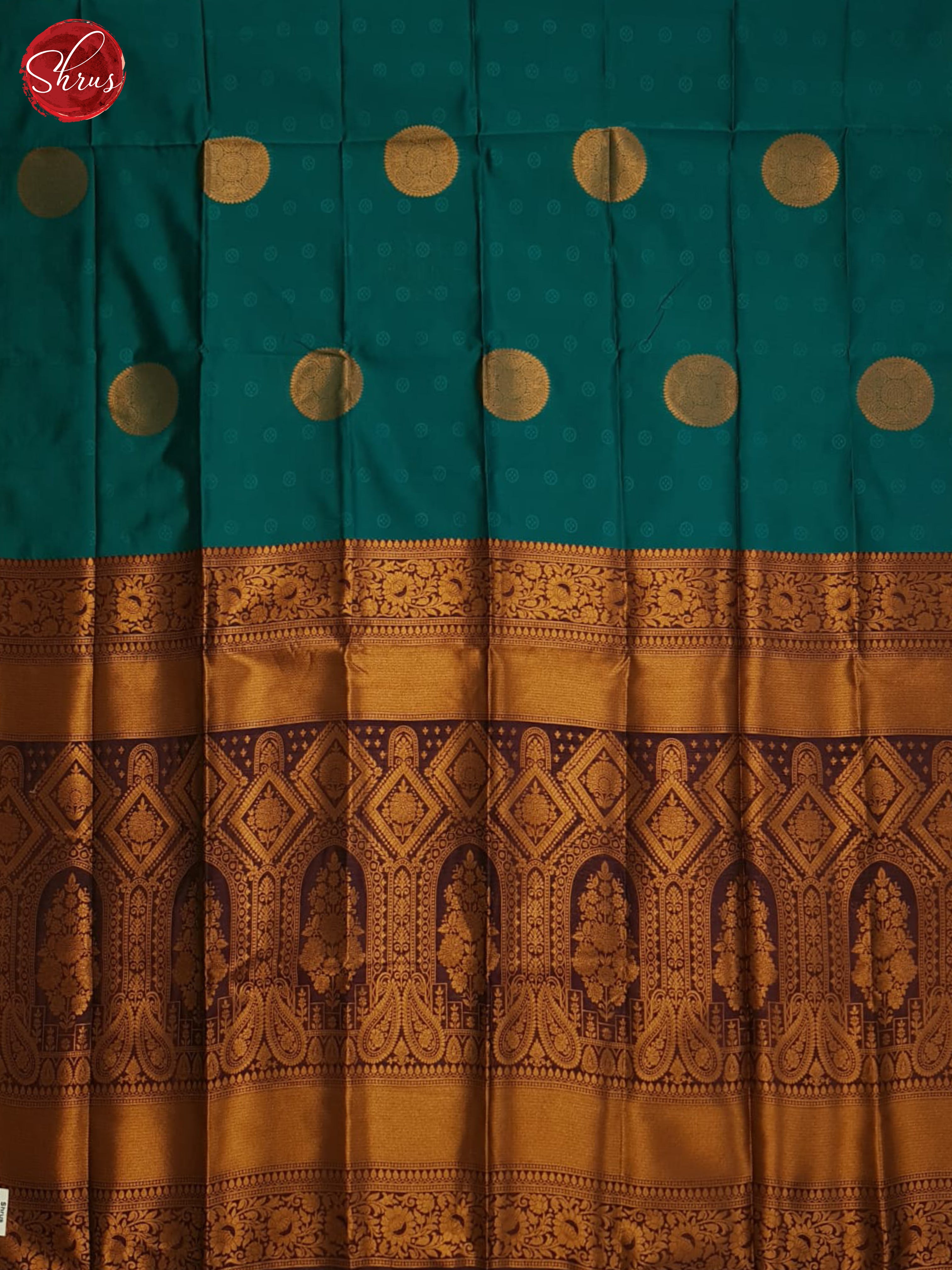 Peacock Neck And Wine- semi soft silk Saree - Shop on ShrusEternity.com