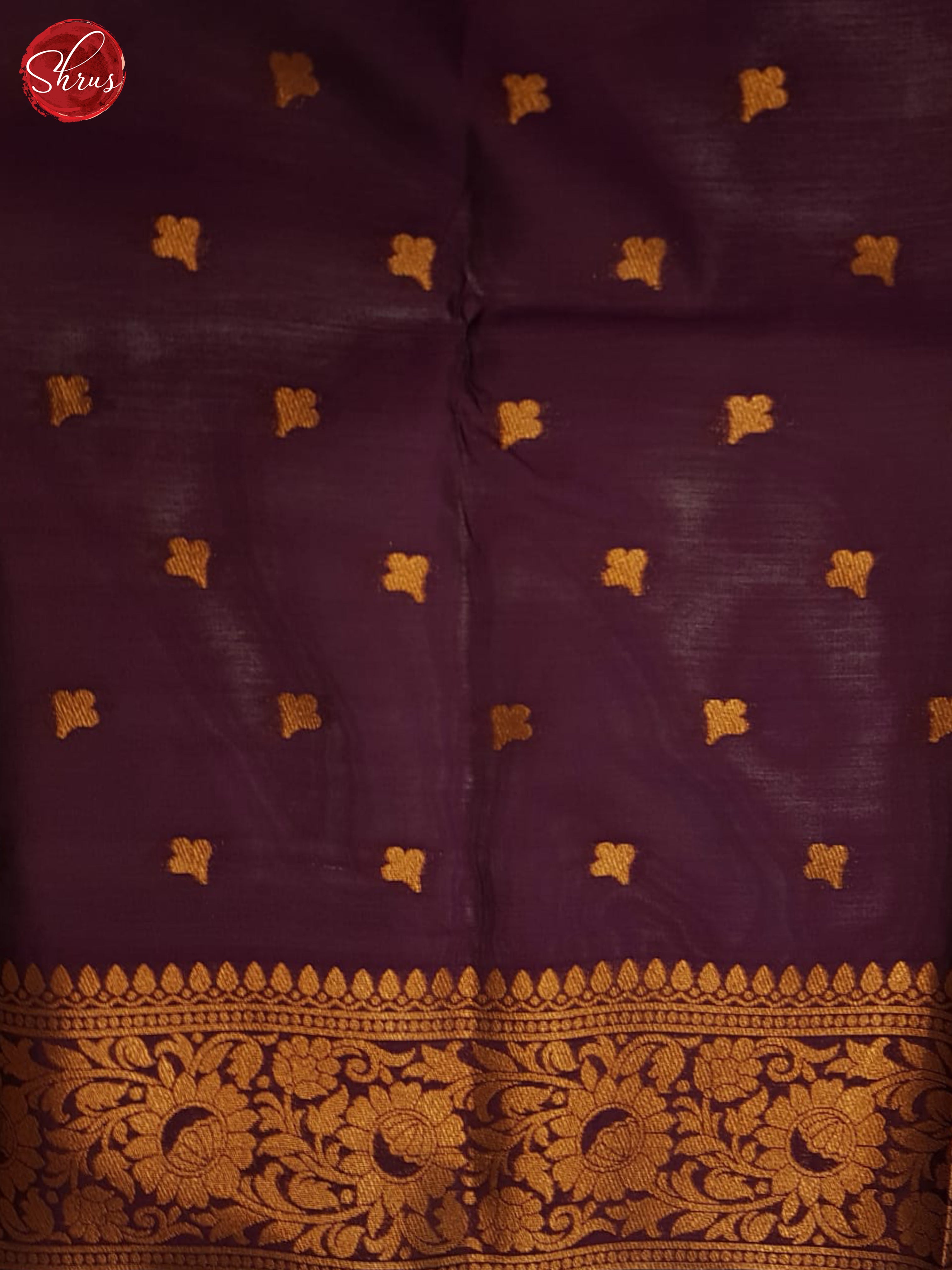 Peacock Neck And Wine- semi soft silk Saree - Shop on ShrusEternity.com