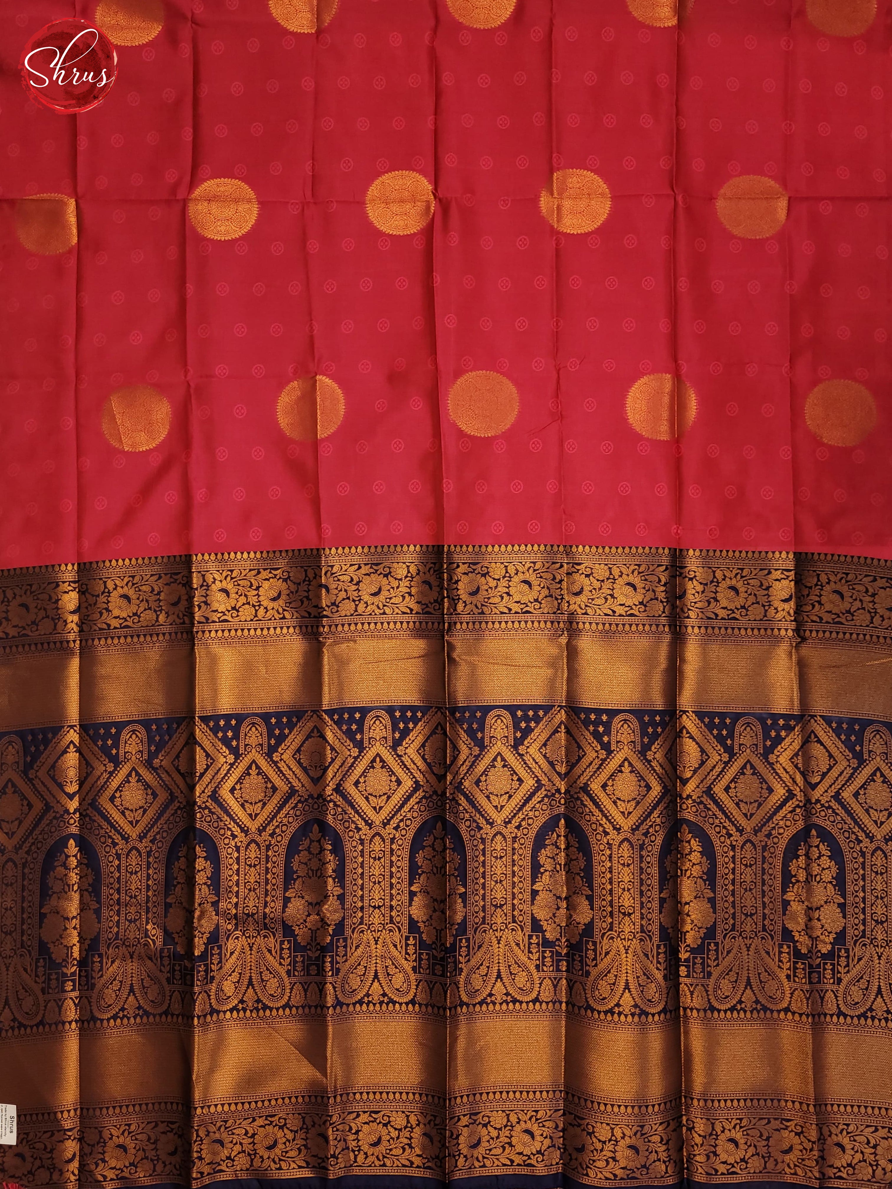 Pink and Navy blue- Semi Soft Silk Saree - Shop on ShrusEternity.com