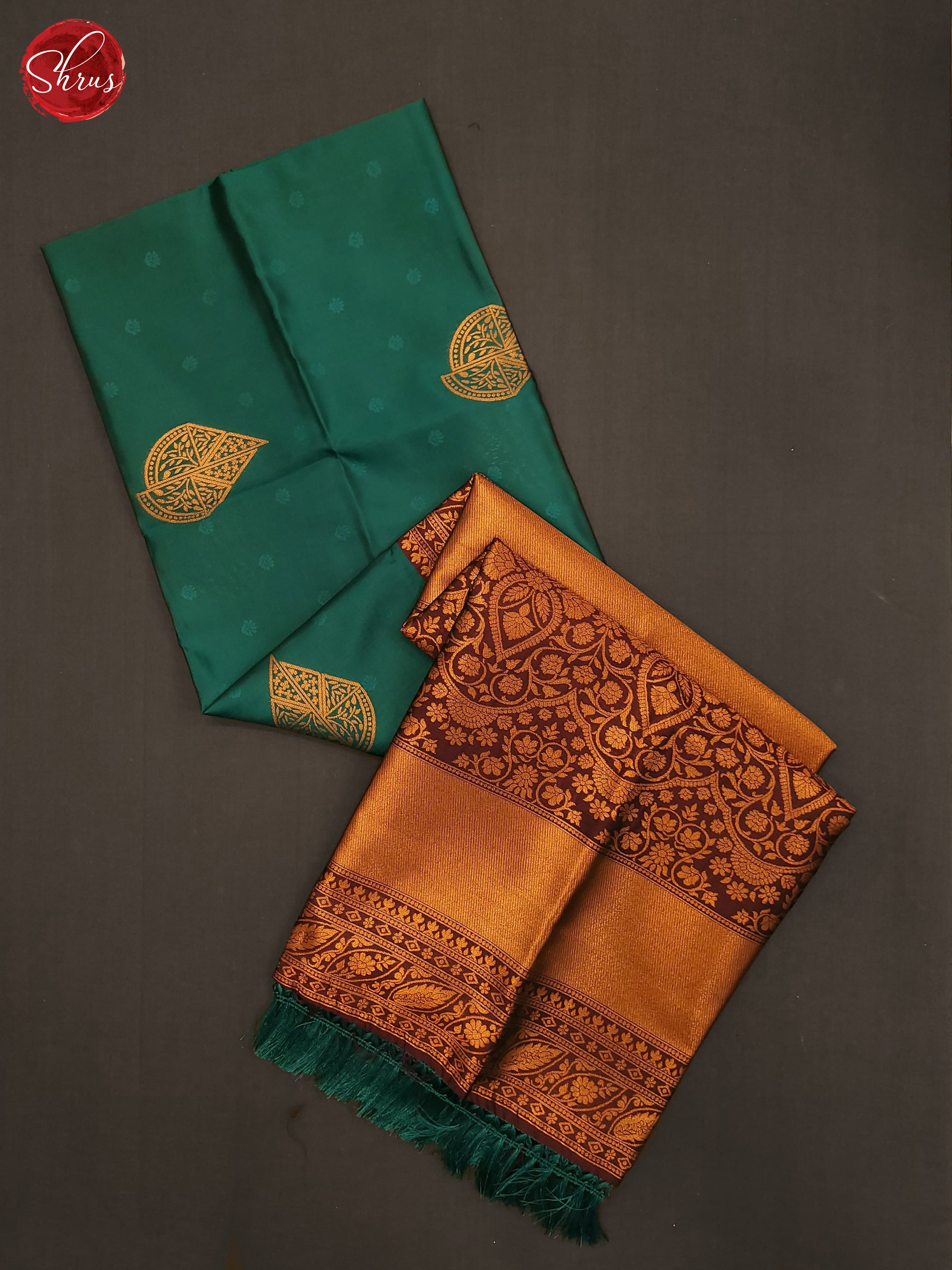 Green and wine- Semi Soft Silk Saree - Shop on ShrusEternity.com