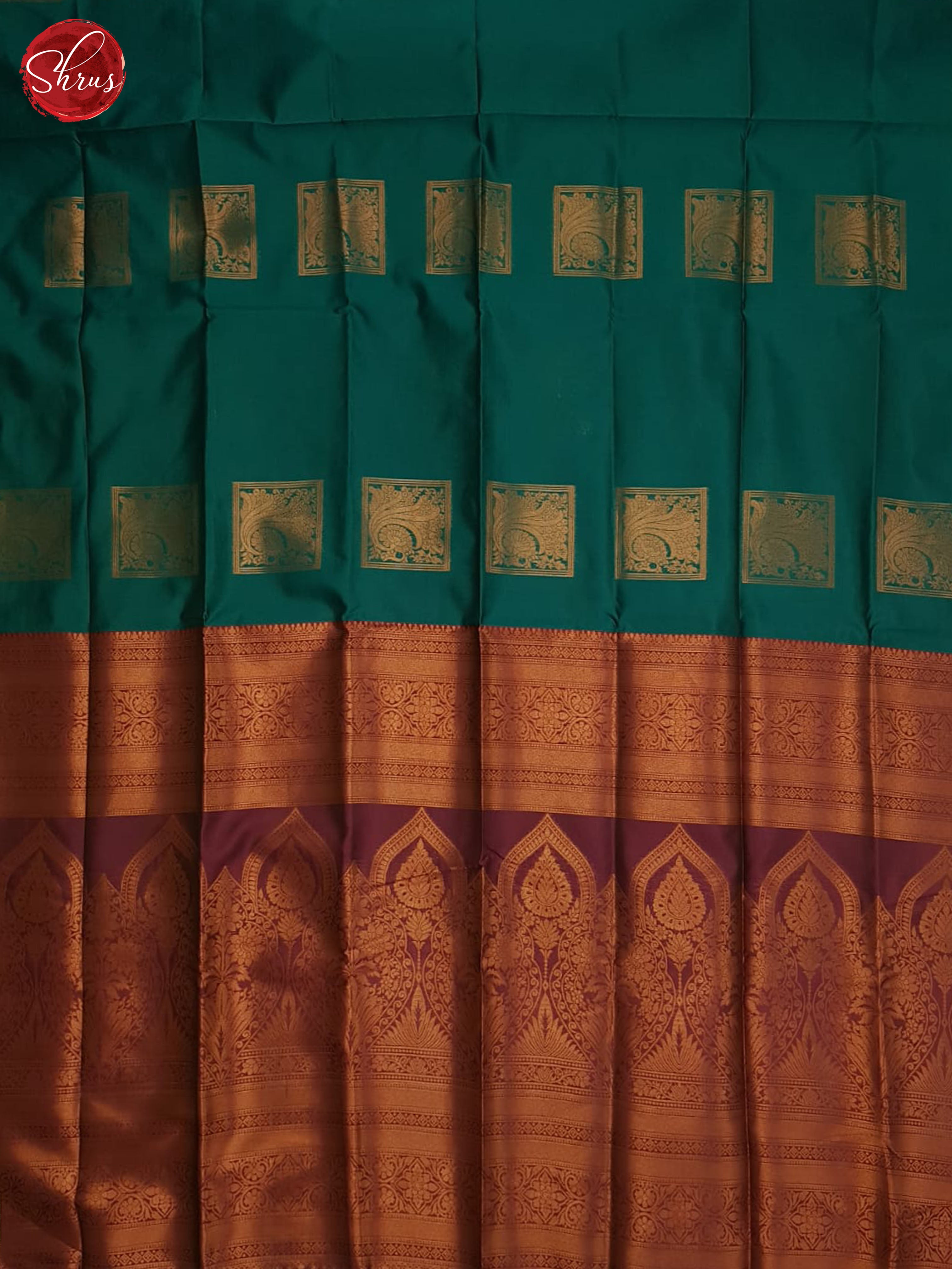 Green And Wine-Semi soft silk saree - Shop on ShrusEternity.com