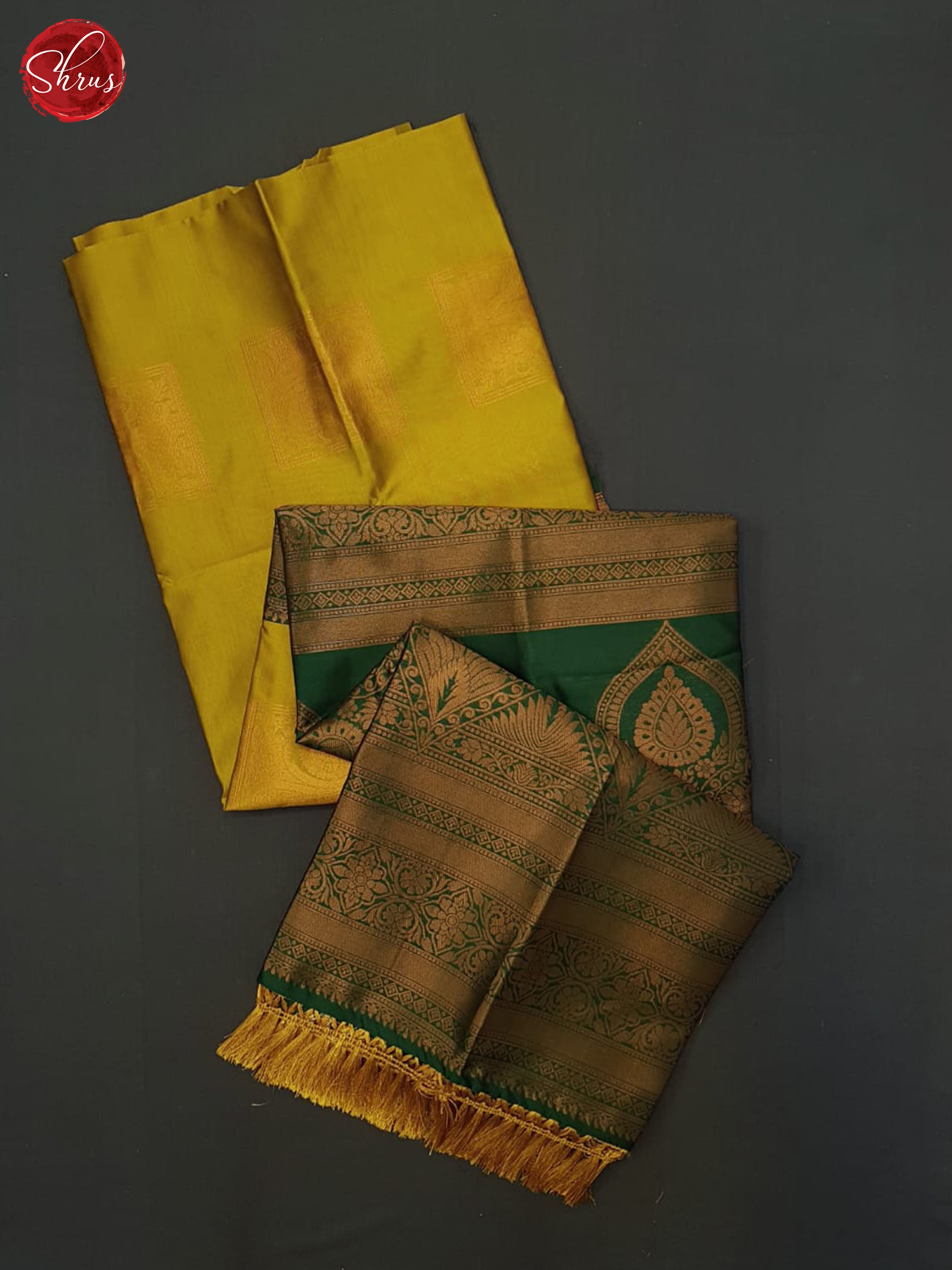 Mustard And Green-semi soft silk saree - Shop on ShrusEternity.com