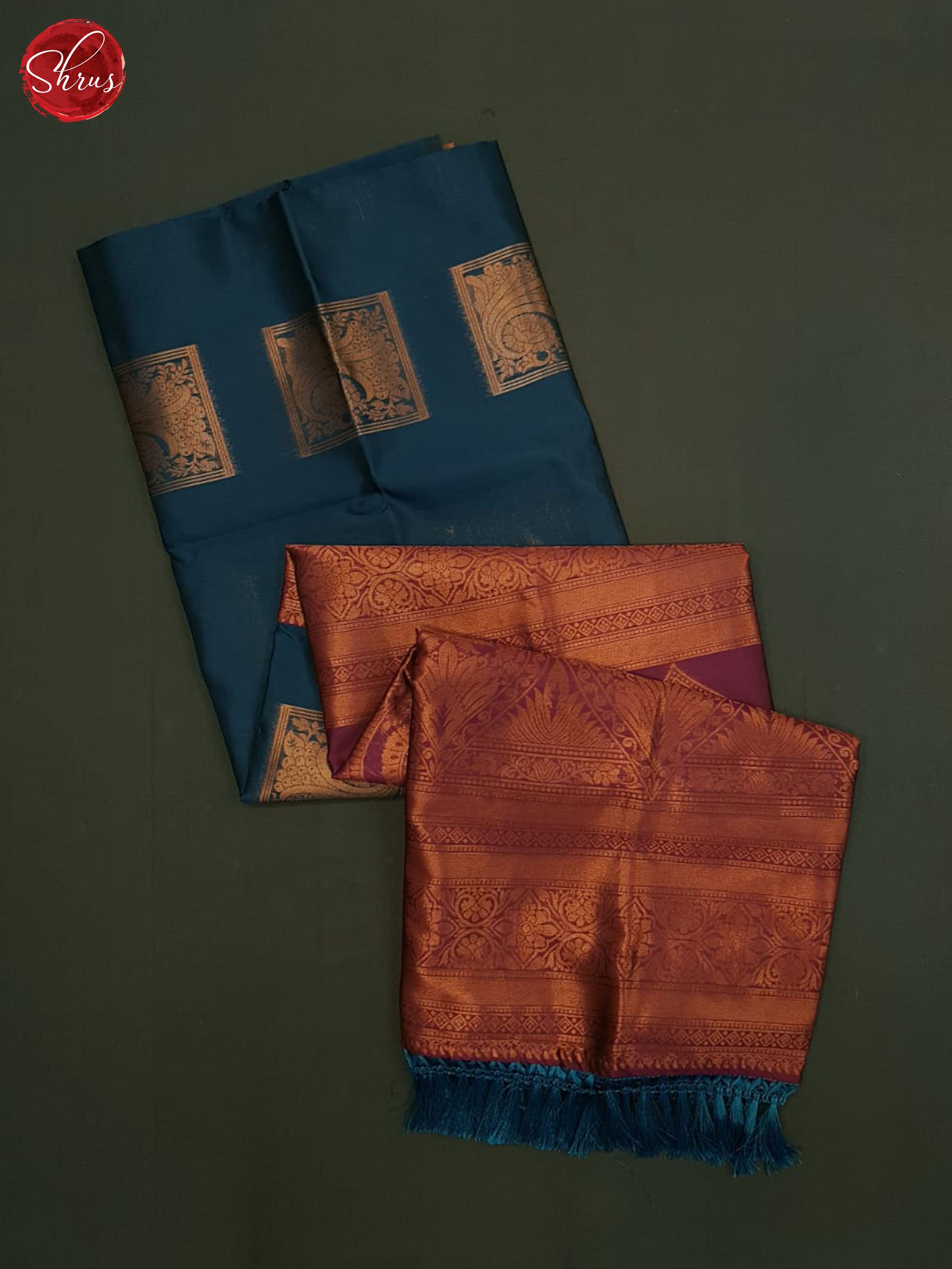 Blue And Purple-Semi soft silk saree - Shop on ShrusEternity.com