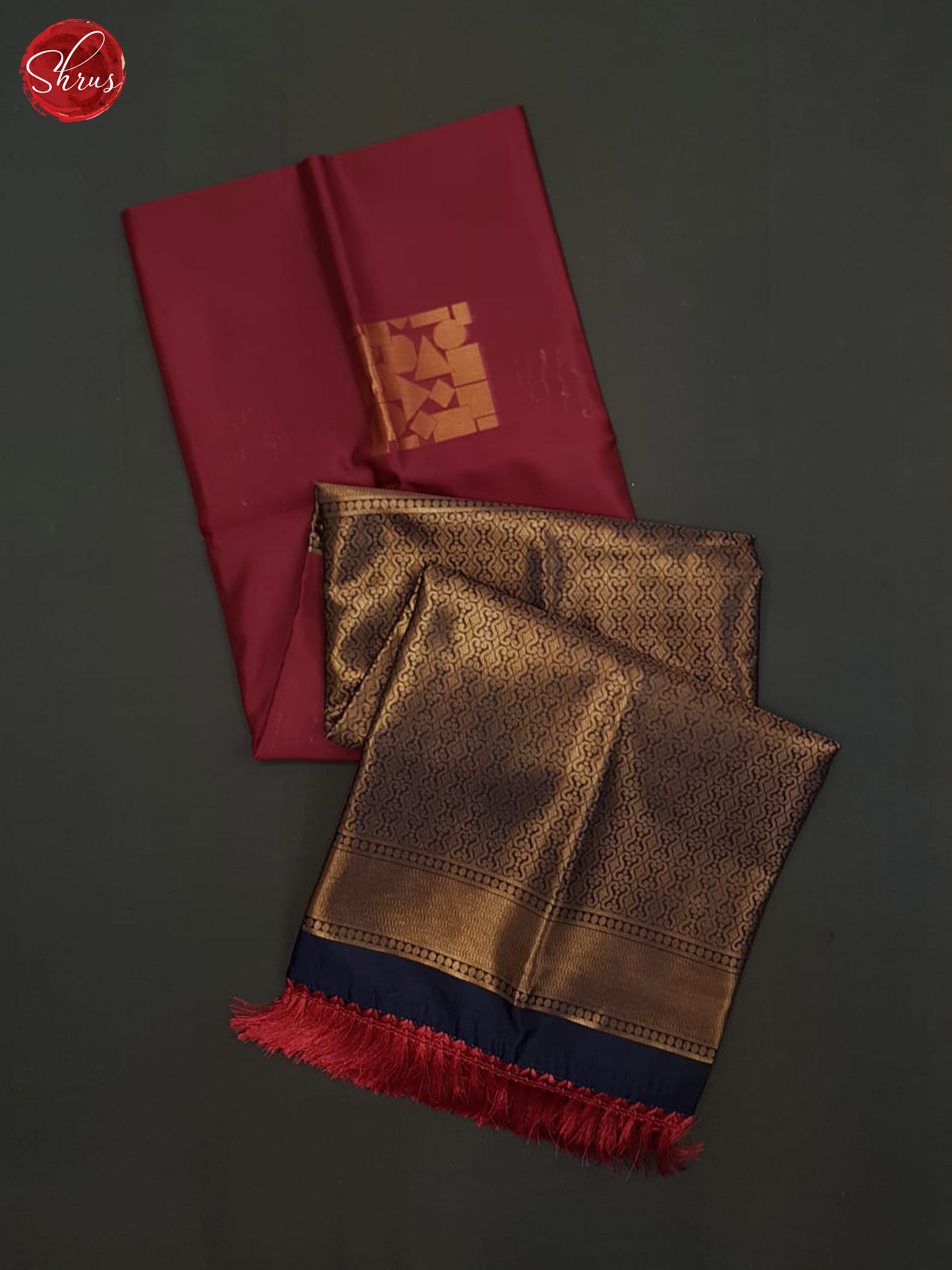 Maroon And Blue- Semi Soft silk Saree - Shop on ShrusEternity.com