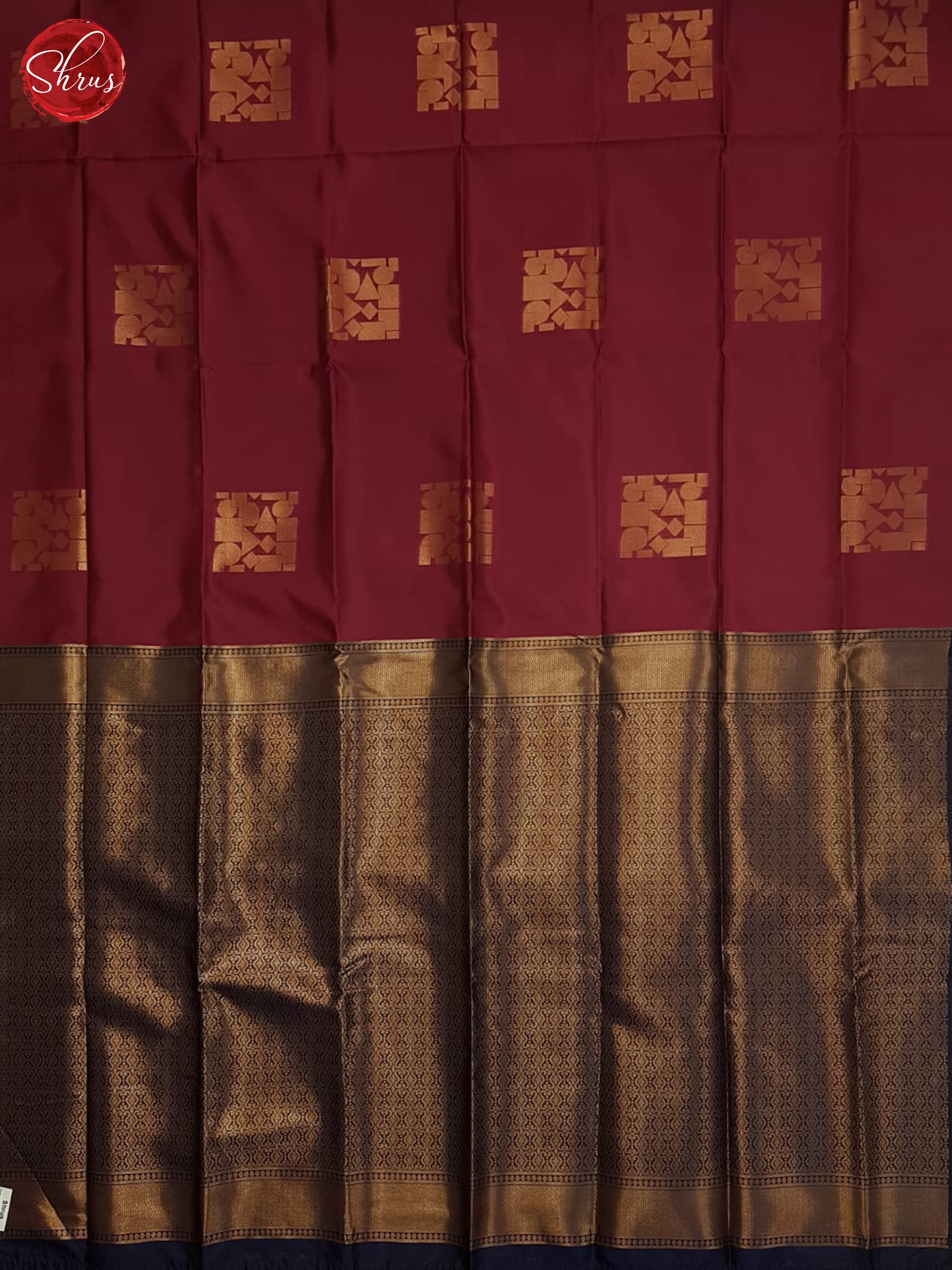 Maroon And Blue- Semi Soft silk Saree - Shop on ShrusEternity.com