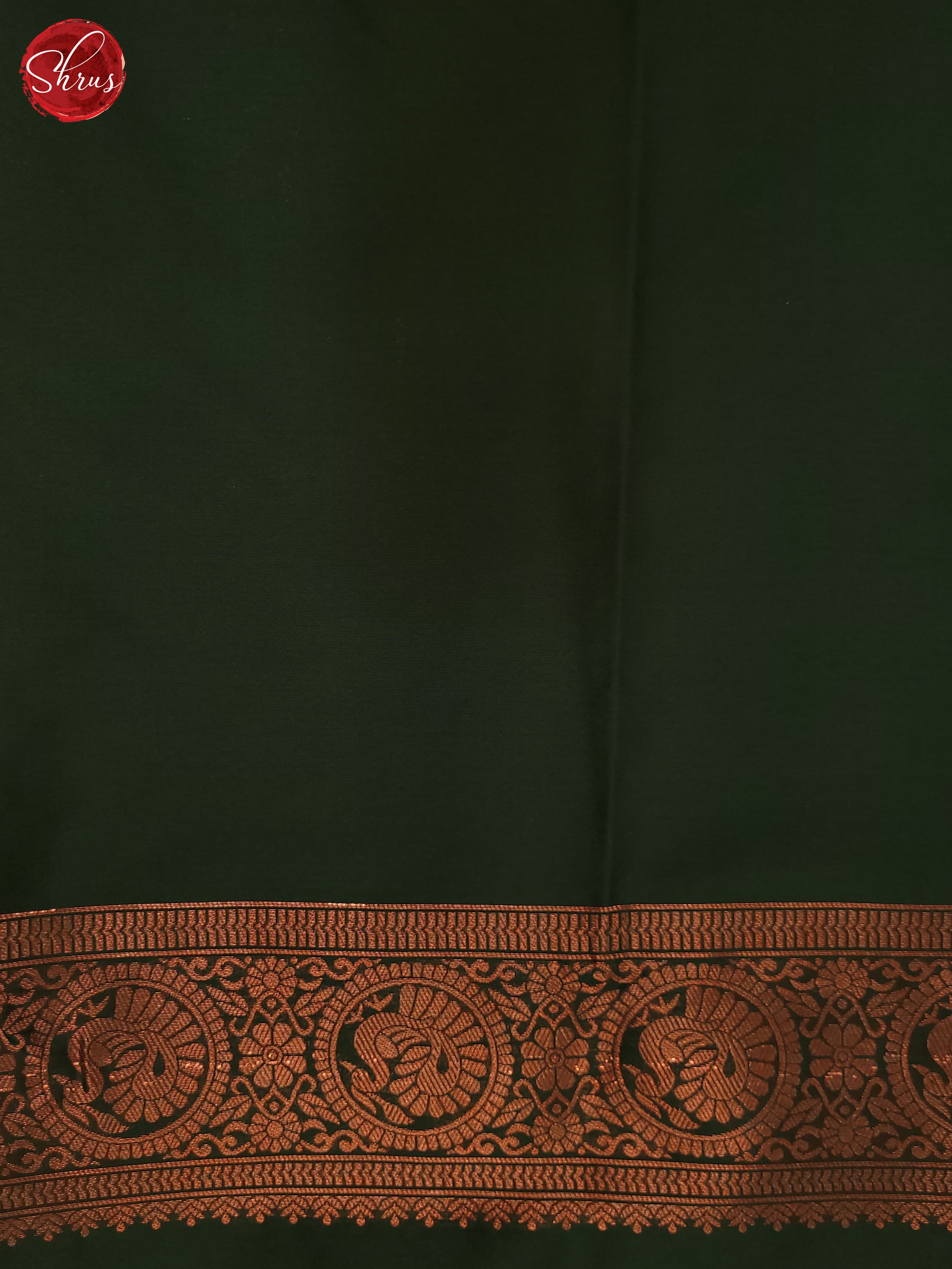 Bottle Green(Single Tone)- Semi Kanchipuram Saree - Shop on ShrusEternity.com