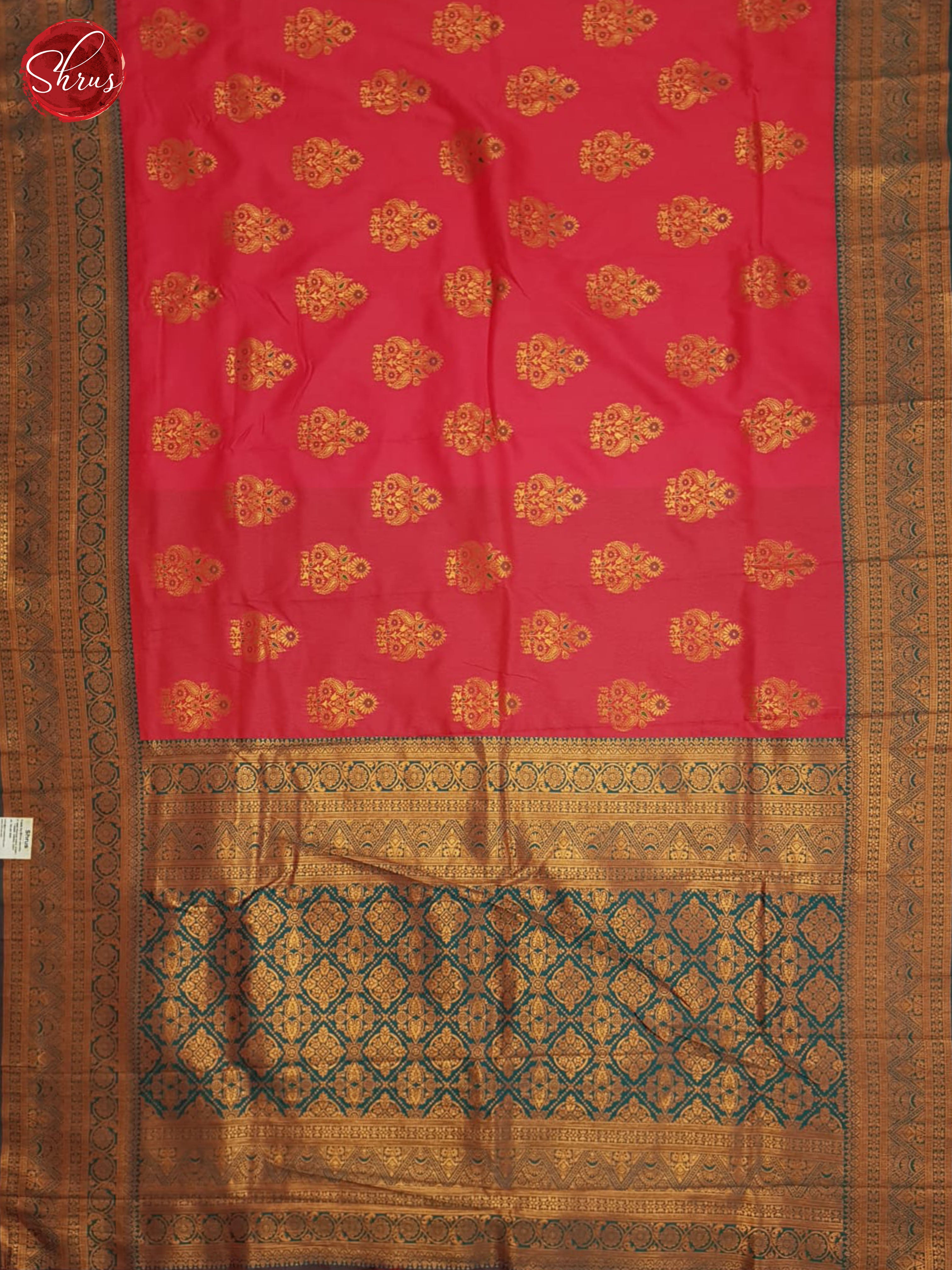 Pink And Green-Semi Kanchipuram Saree - Shop on ShrusEternity.com